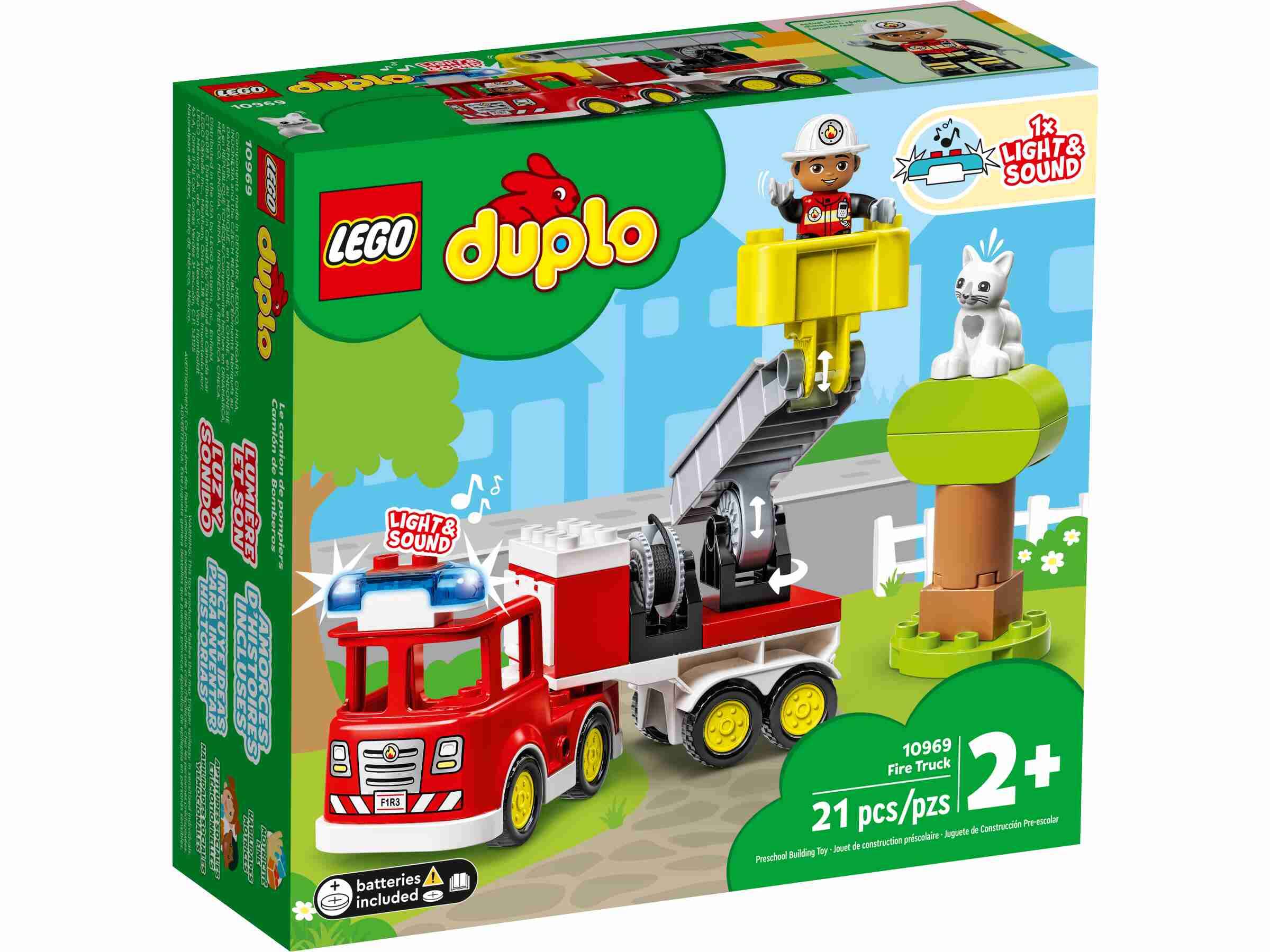 LEGO 10969 DUPLO Feuerwehrauto, mit Feuerwehrmann und Katze