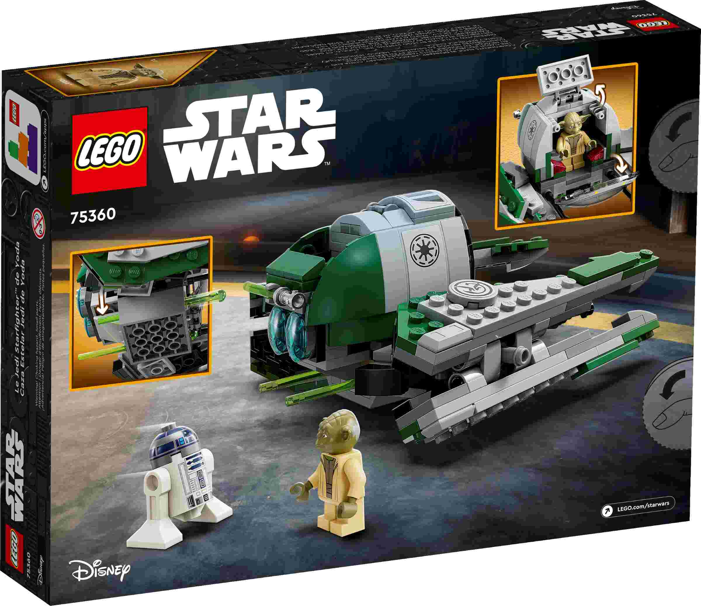 LEGO 75360 Star Wars Yodas Jedi Starfighter, Minifiguren Yoda und R2-D2, 