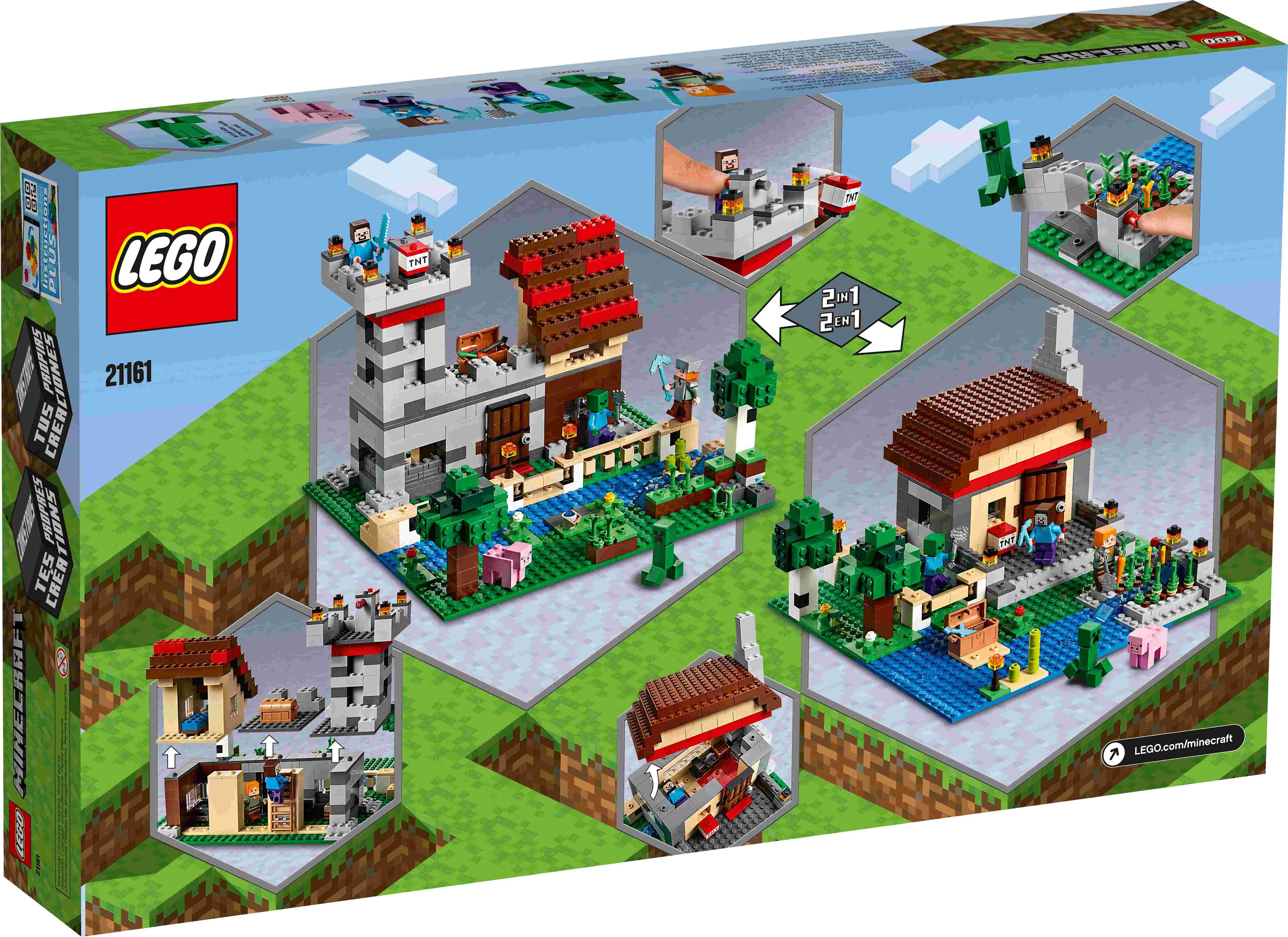 LEGO 21161 Minecraft Die Crafting-Box 3.0, Schloss oder Farm mit: Steve u. Alex