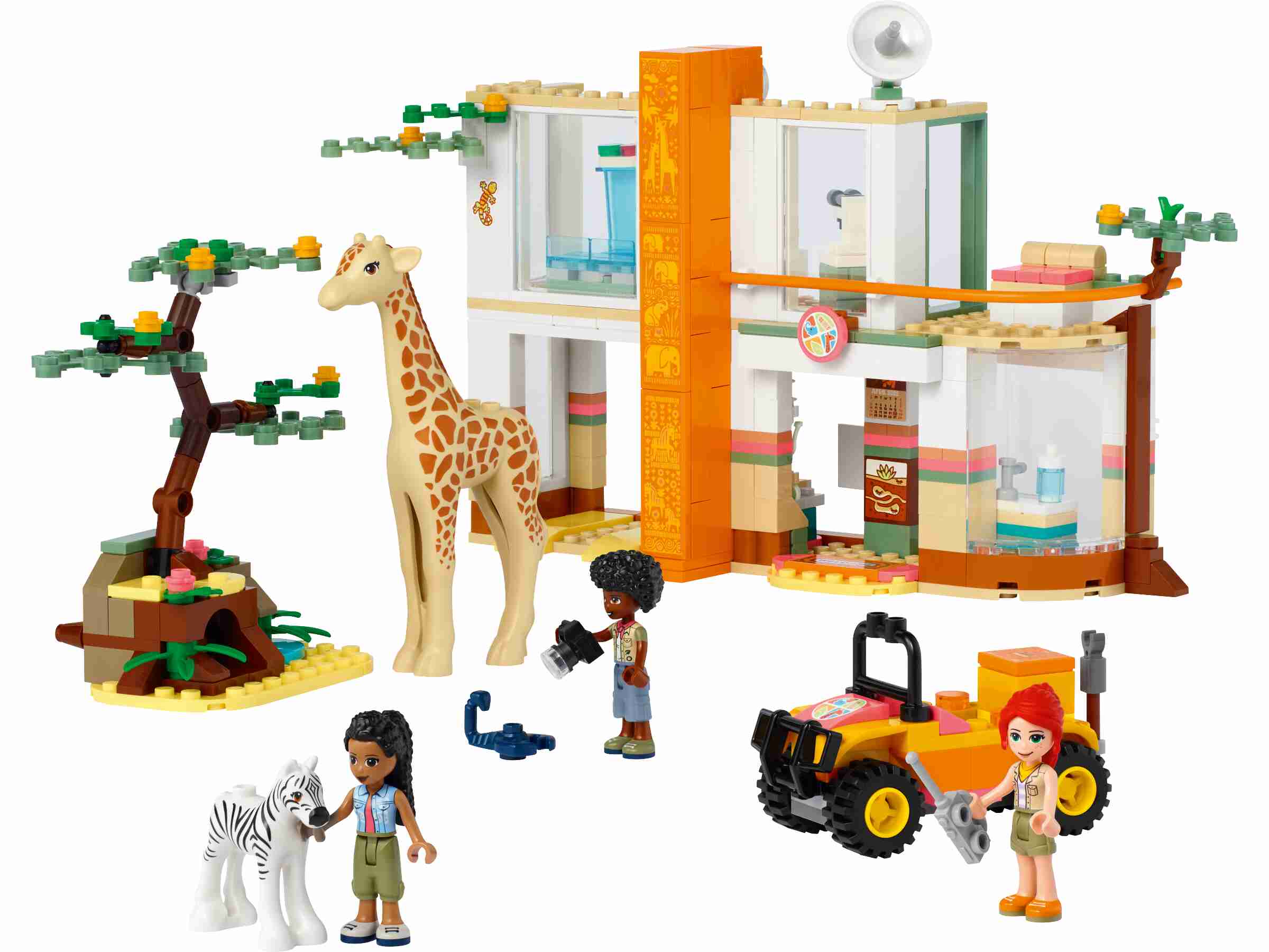 LEGO 41717 Friends Mias Tierrettungsmission mit Tierfiguren Zebra und Giraffe