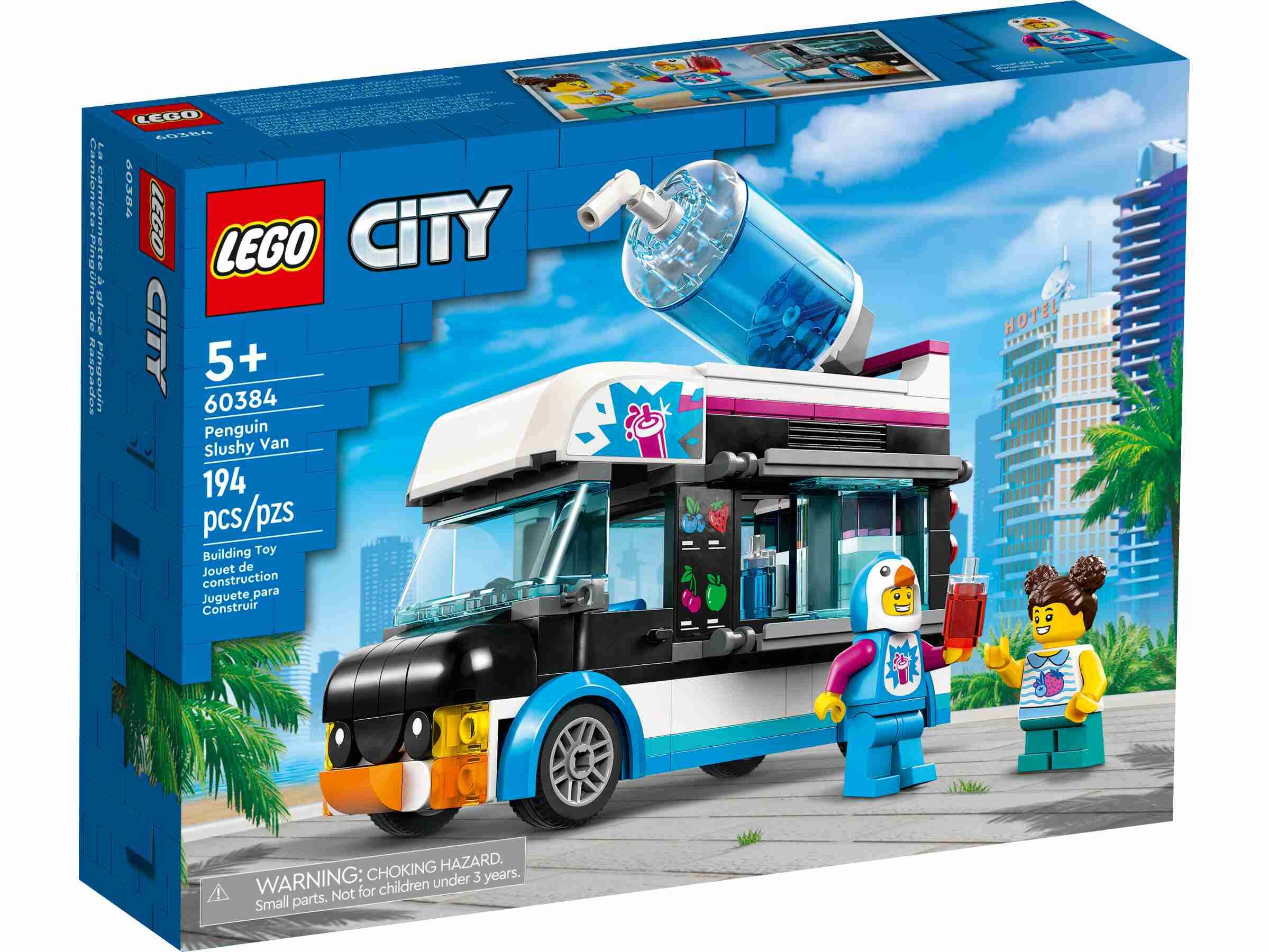 LEGO 60384 City Slush-Eiswagen, Eisverkäufer im Pinguinkostüm, Starke Fahrzeuge