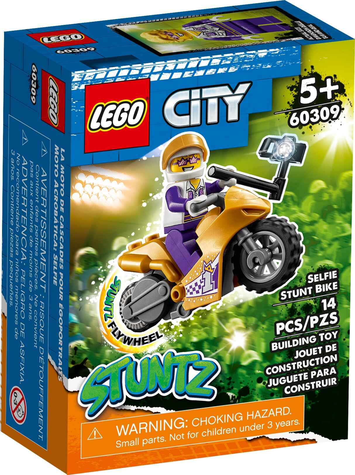 LEGO 60309 City Stuntz Selfie-Stuntbike Stuntshow Set mit Schwungradantrieb