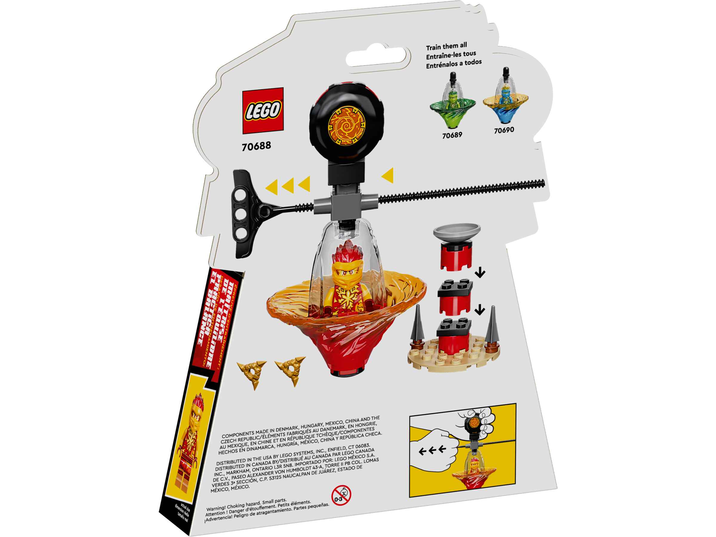 LEGO 70688 Kais Spinjitzu-Ninjatraining, exklusives Elementarkraft-Outfit 