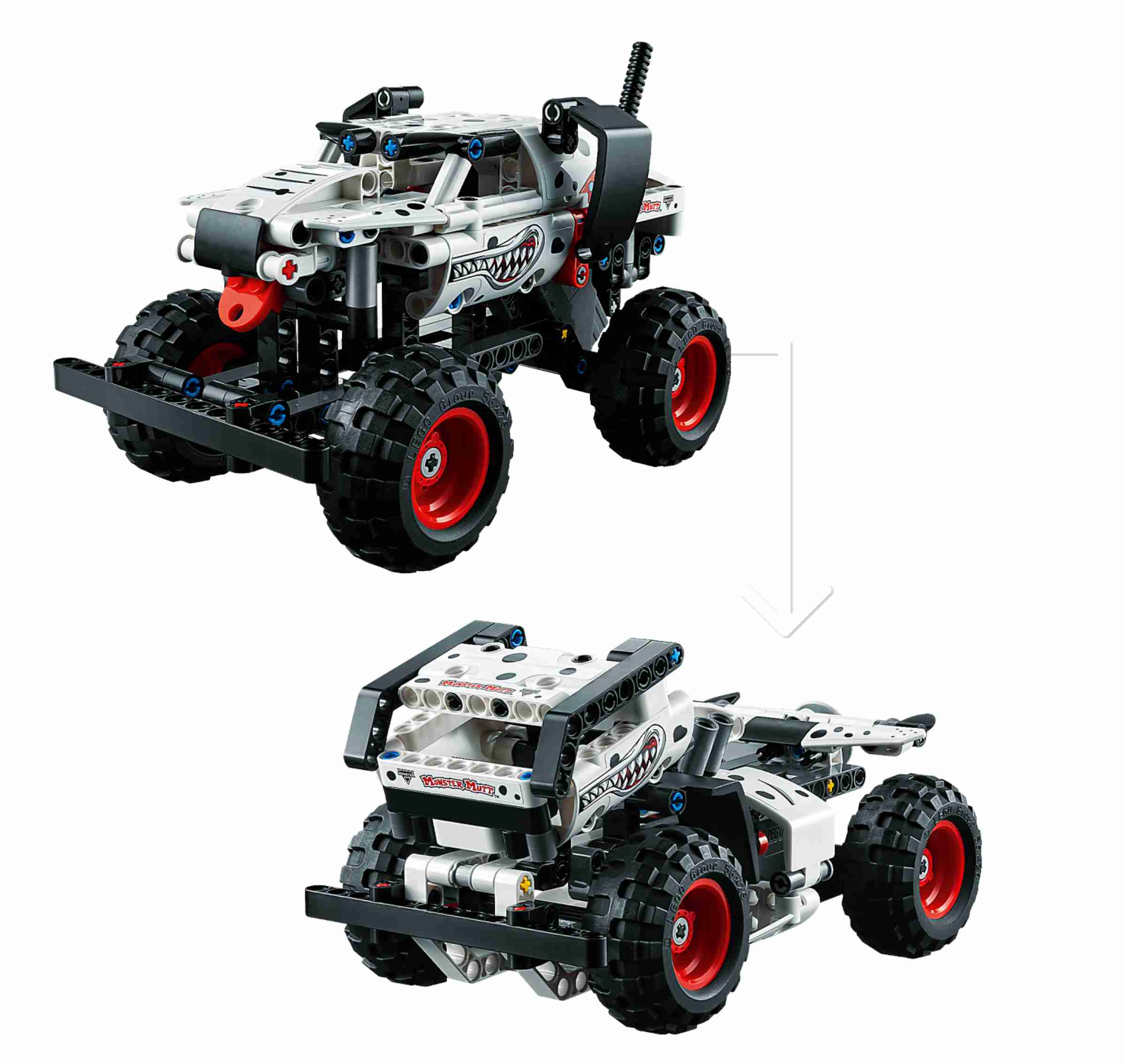 LEGO 42150 Technic Monster Jam™ Monster Mutt™ Dalmatian, 2-in-1-Spielzeug
