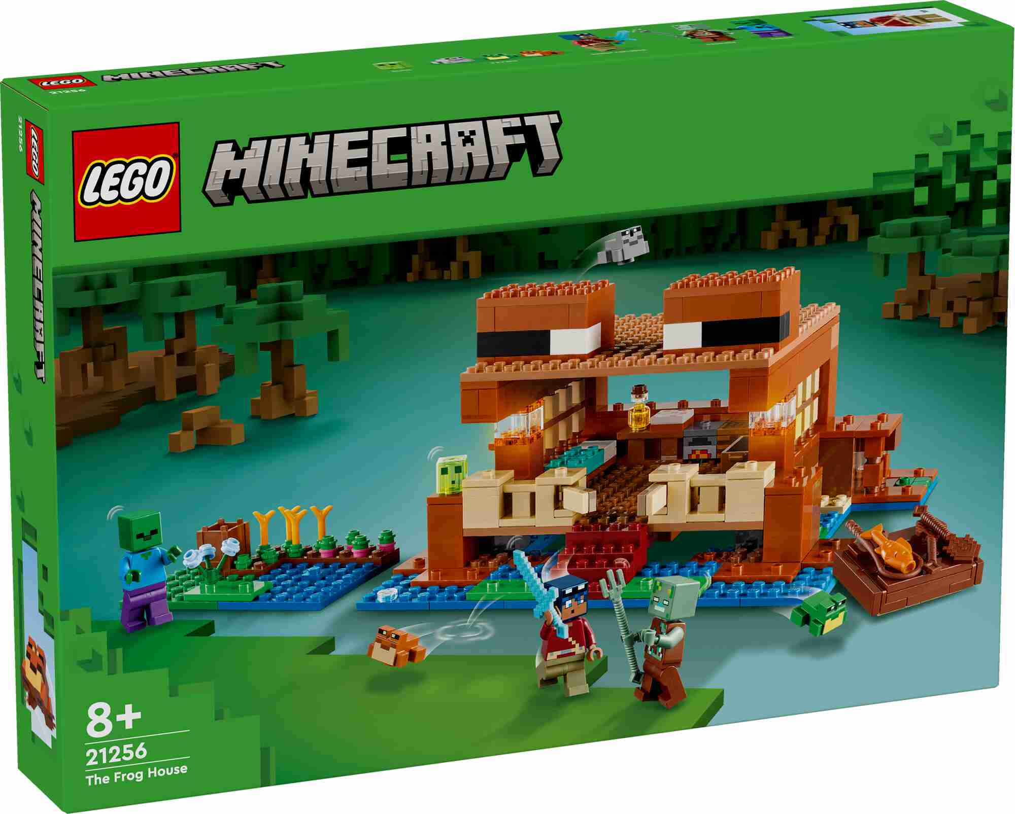 LEGO 21256 Minecraft Das Froschhaus, Minecraft-Held, Zombie und Ertrunkener