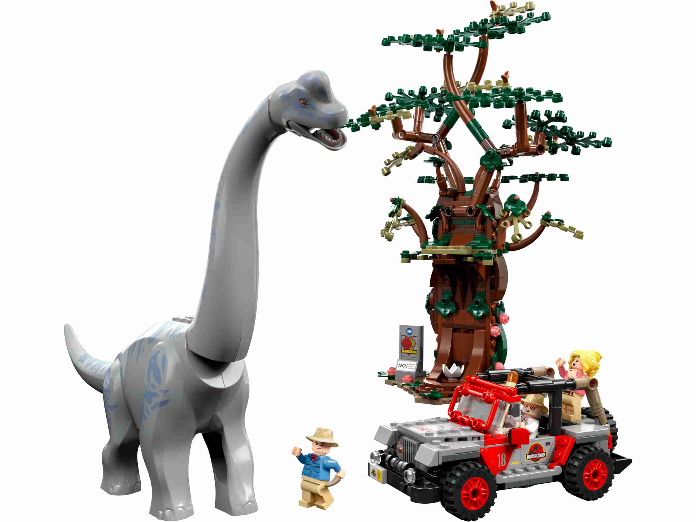 LEGO 76960 Jurassic Park Entdeckung des Brachiosaurus, 3 Minifiguren, Jeep