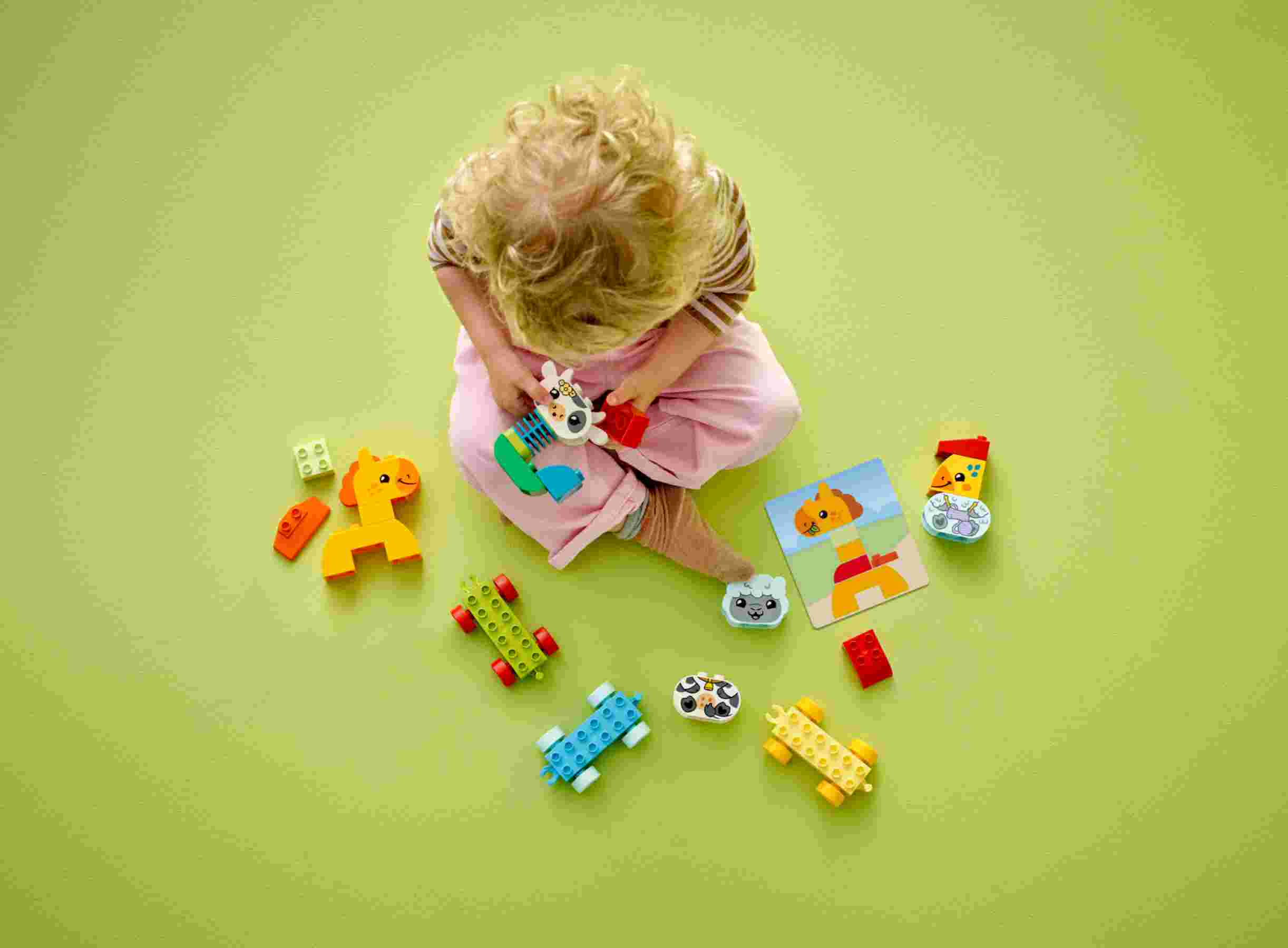 LEGO 10412 DUPLO Tierzug, 4 Spielzeugtiere, farblich passende Waggons