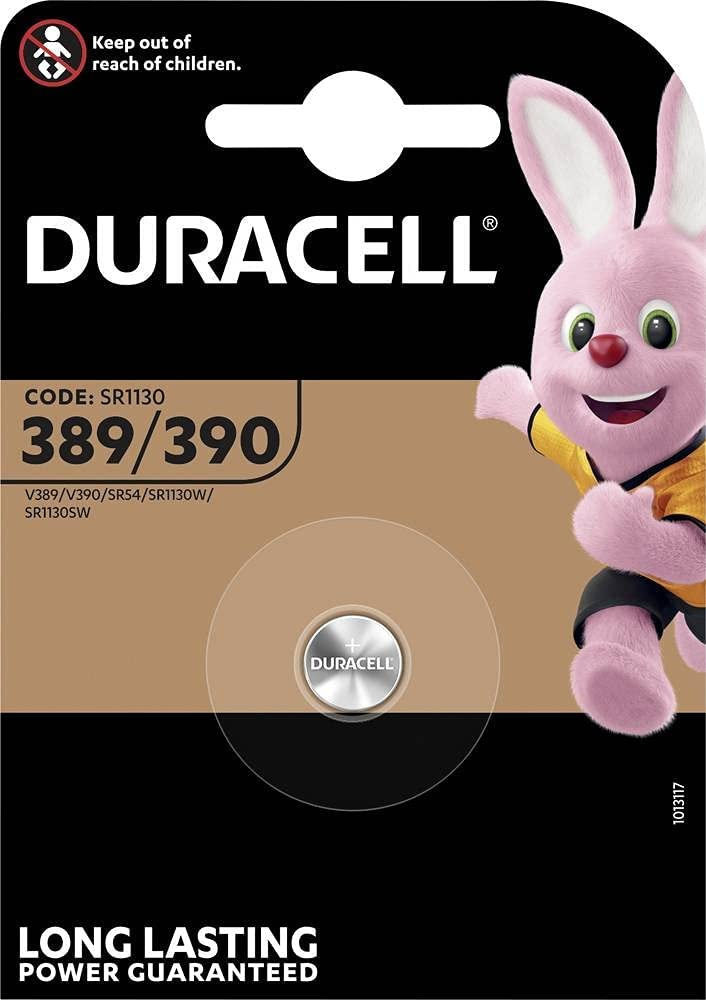 Duracell Specialty 389, 1.5V SiO Knopfzelle Batterie, 390 SR54 SR1130, 1er Pack
