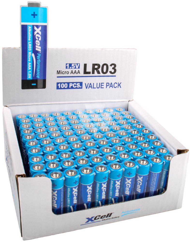 XCell AAA Micro LR03, 1.5V Alkaline Batterie 100er-Pack