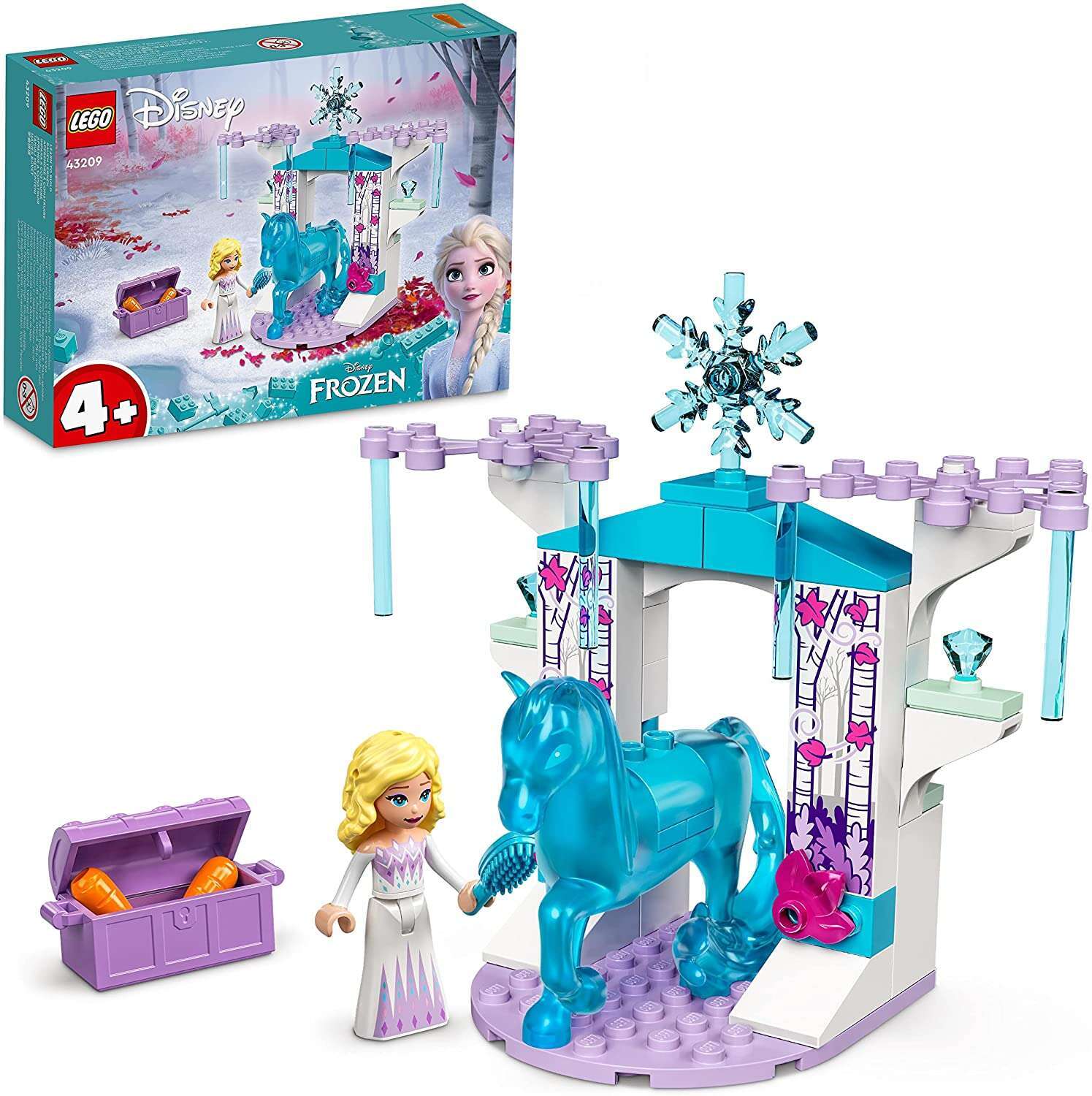 LEGO 43209 Disney Princess Elsa und Nokks Eisstall, Spielfigur, Pferdefigur