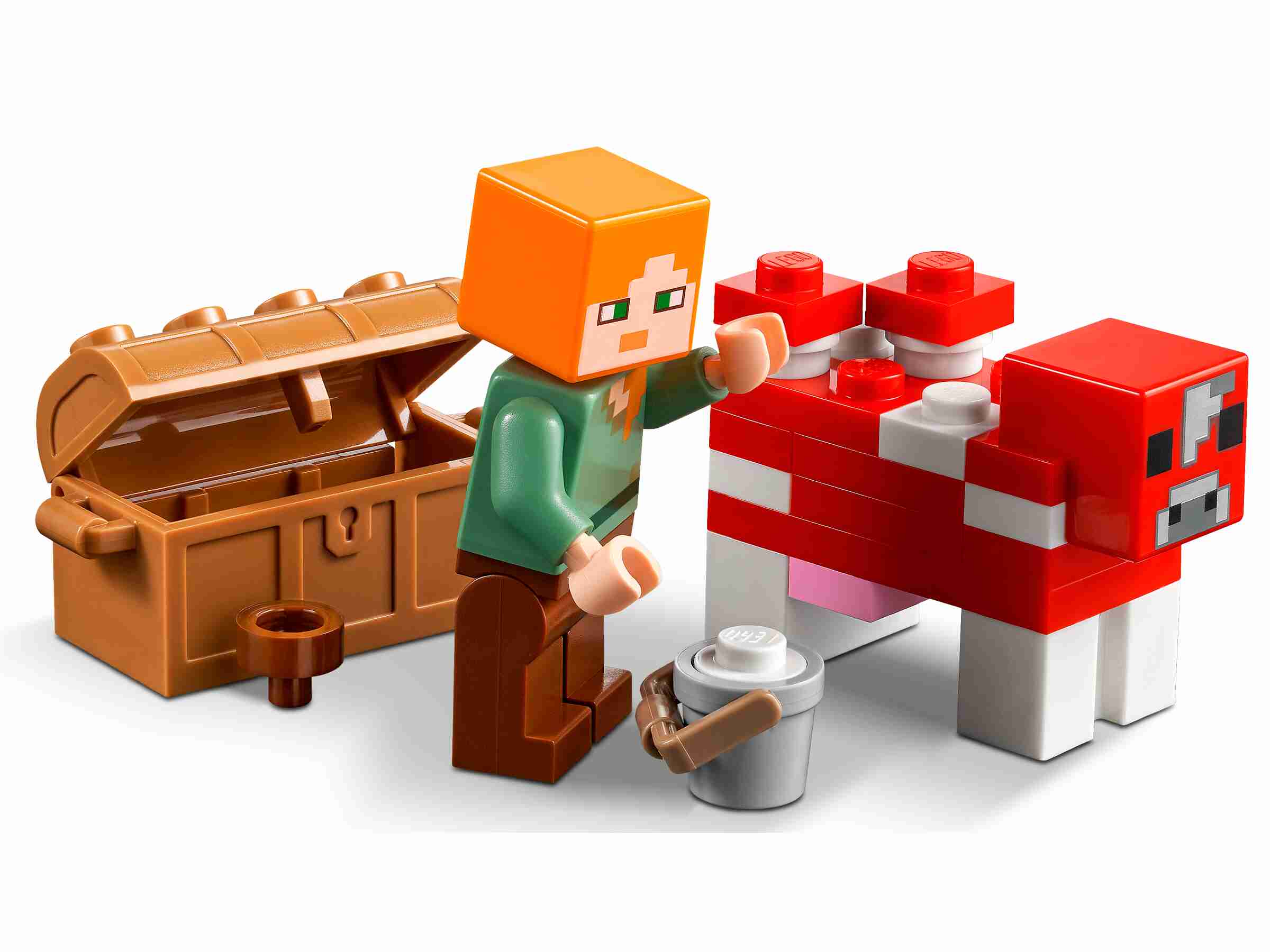 LEGO 21179 Minecraft Das Pilzhaus, mit Alex, Mooshroom & Spinnenreiter