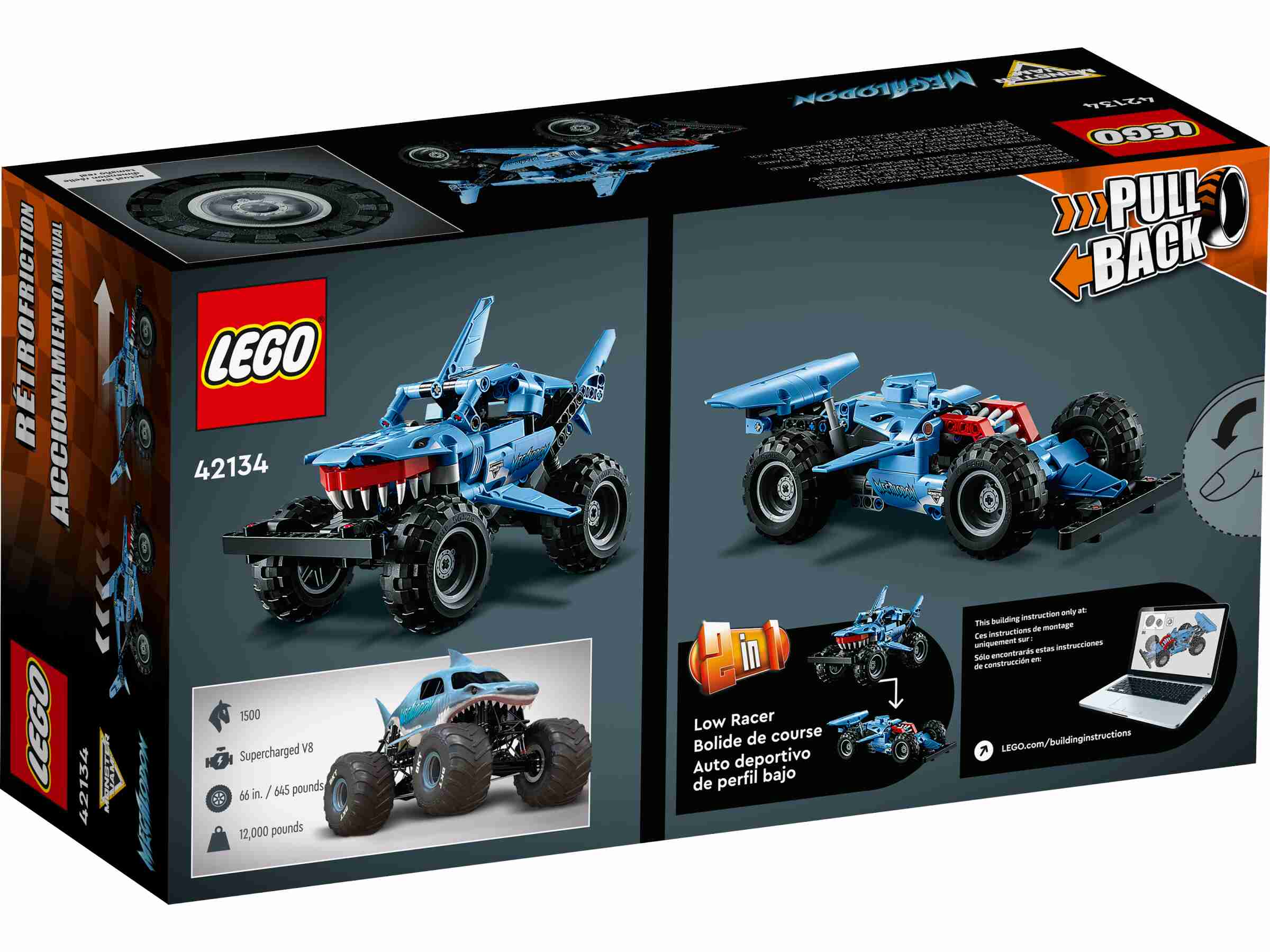 LEGO 42134 Technic Monster Jam Megalodon, Hai-Monstertruck