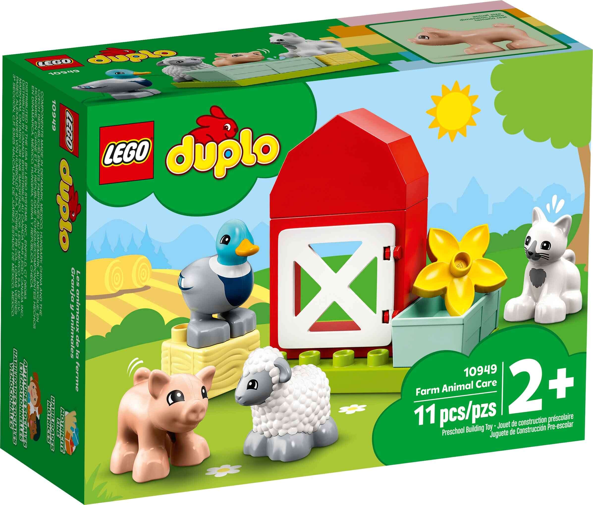 LEGO 10949 DUPLO Tierpflege auf dem Bauernhof, Ente, Schwein, Schaf und Katze