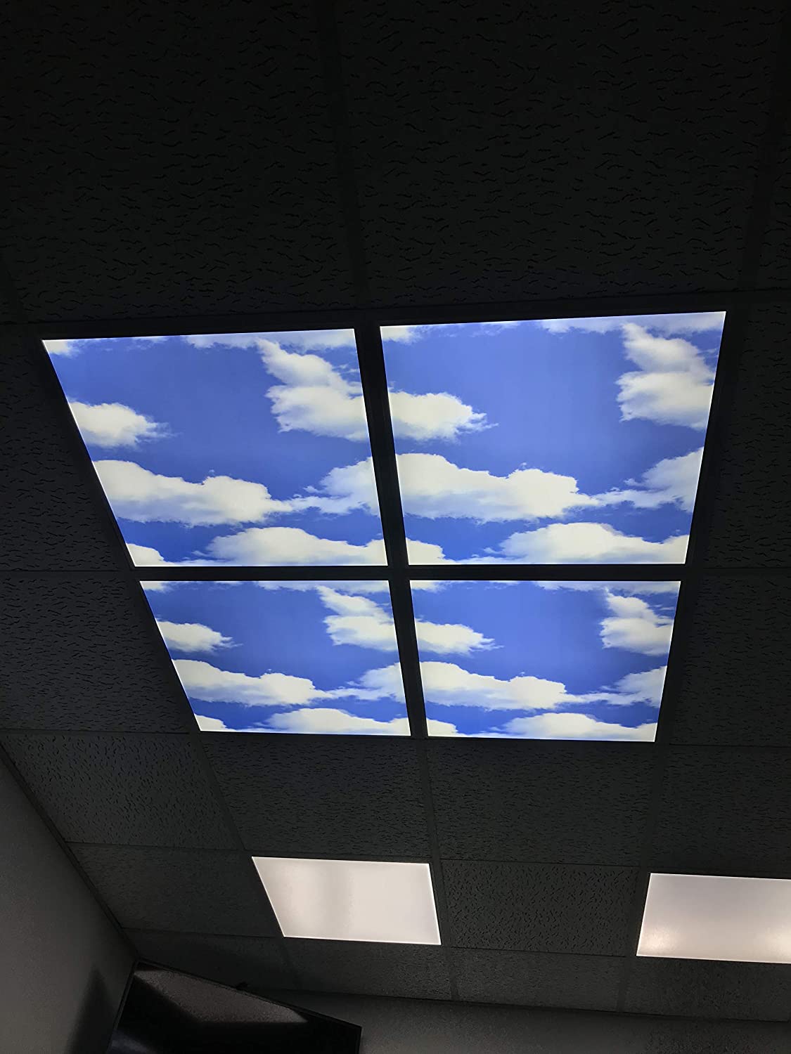 LECOM LED Panel 62x62 3D-SKY blauen Himmels mit weißen Wolken Odenwalddecke
