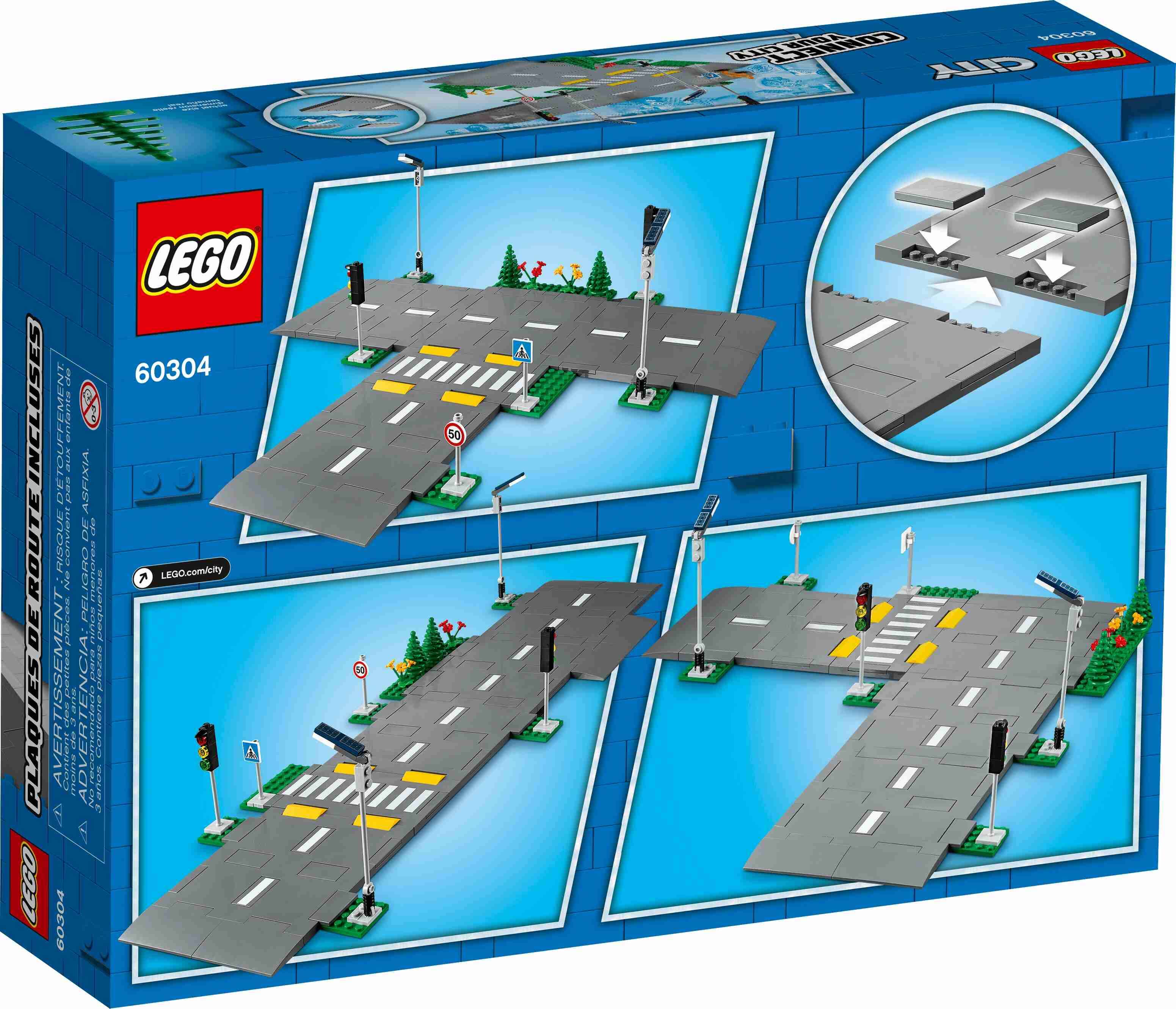 LEGO 60304 City Straßenkreuzung mit Ampeln, im Dunkeln leuchtende Straßenlampen