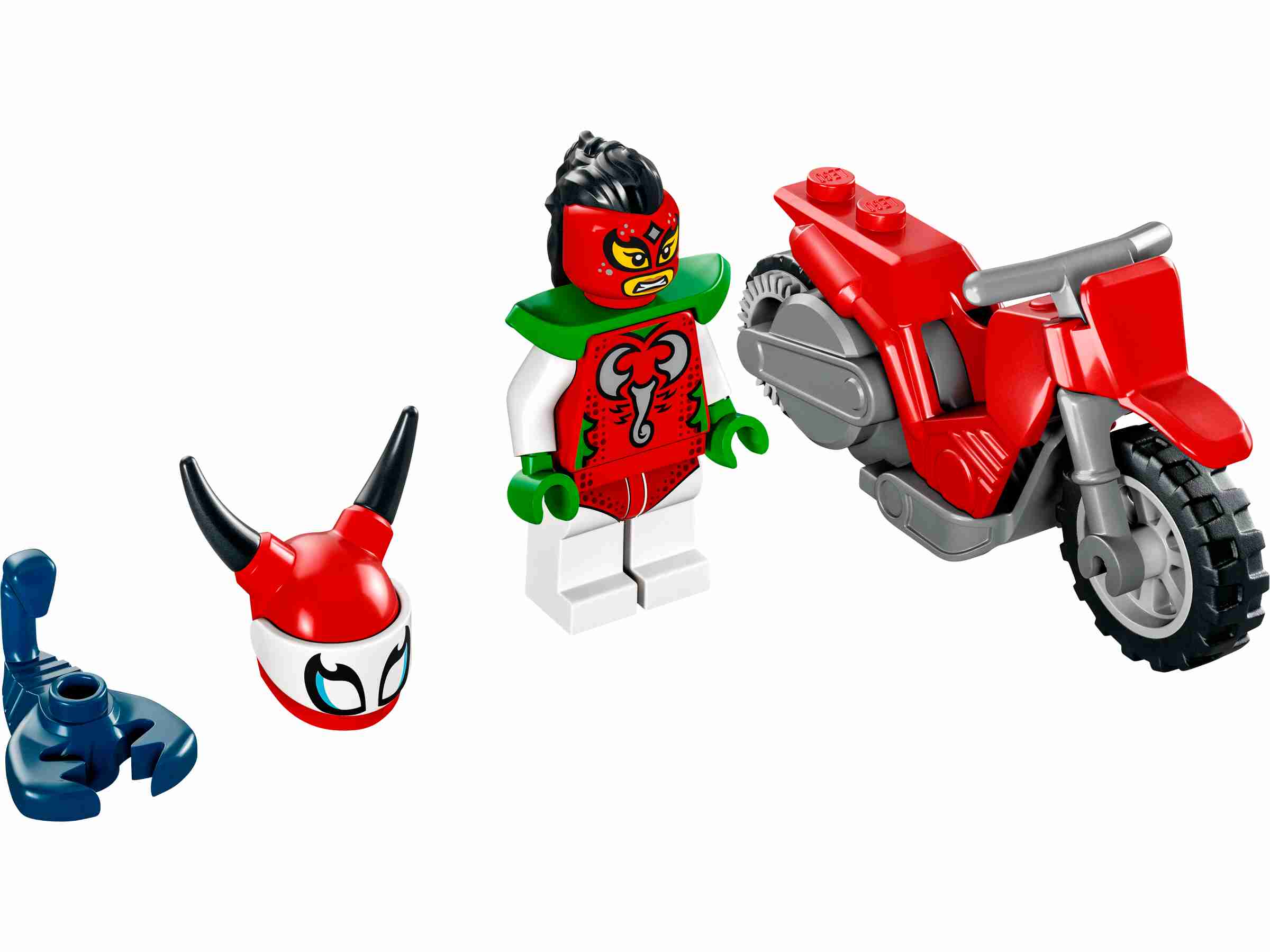 LEGO 60332 City Stuntz Skorpion-Stuntbike, Set mit Motorrad und Minifigur