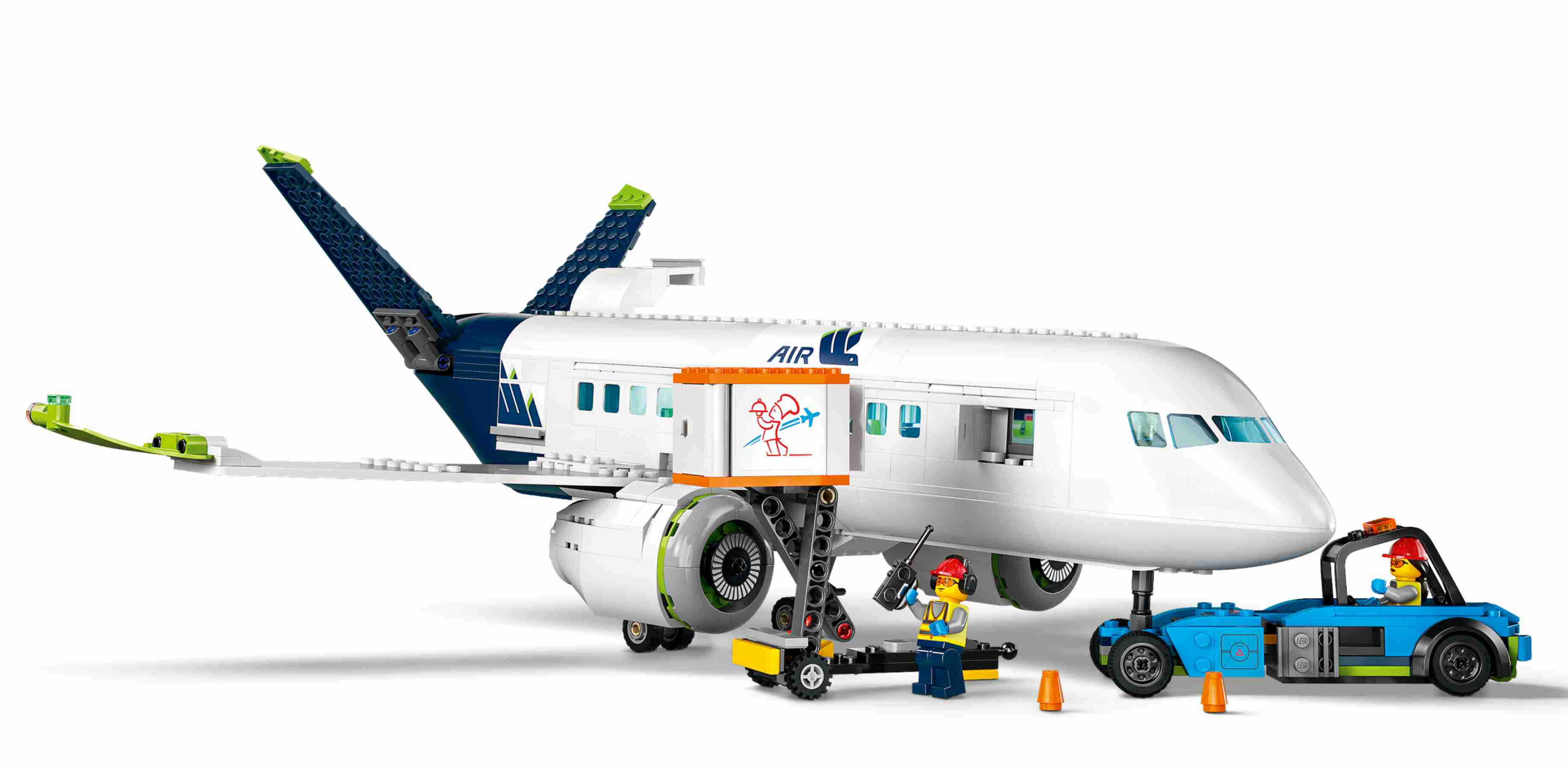 LEGO 60367 City Passagierflugzeug, detailreiches Innenleben, 9 Minifiguren 