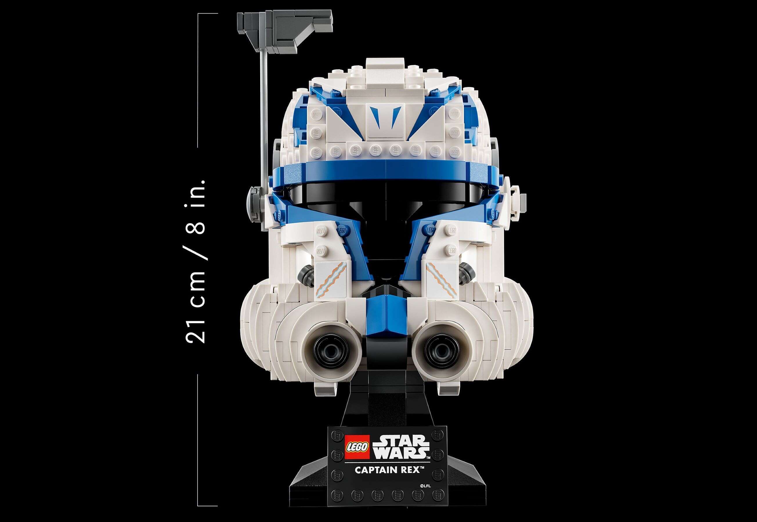 LEGO 75349 Star Wars Captain Rex Helm, Ständer, Namensschild, Ausstellungsstück