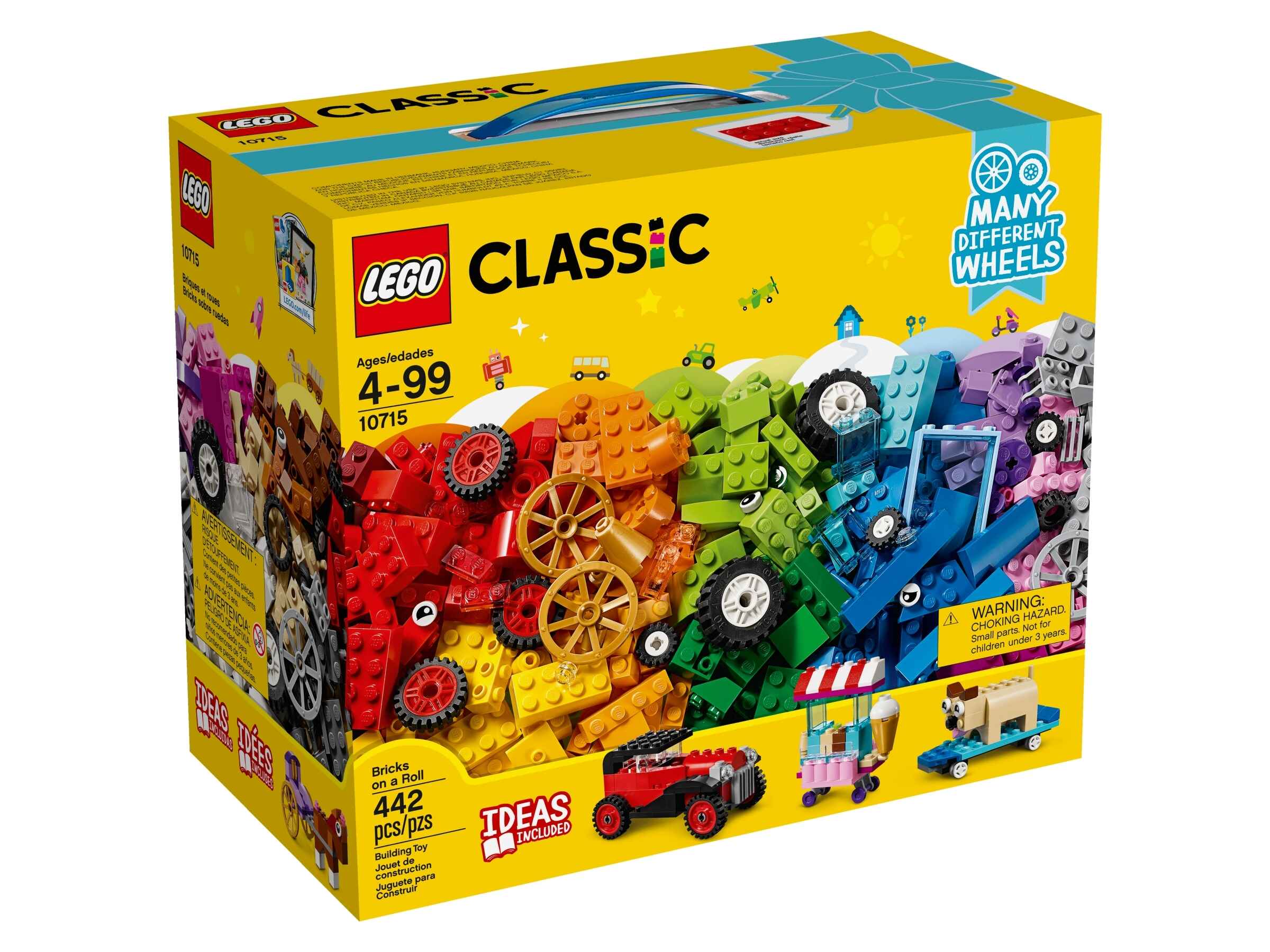 LEGO 10715 Classic Kreativ-Bauset Fahrzeuge, Bunte Bausteine (422 Teile)