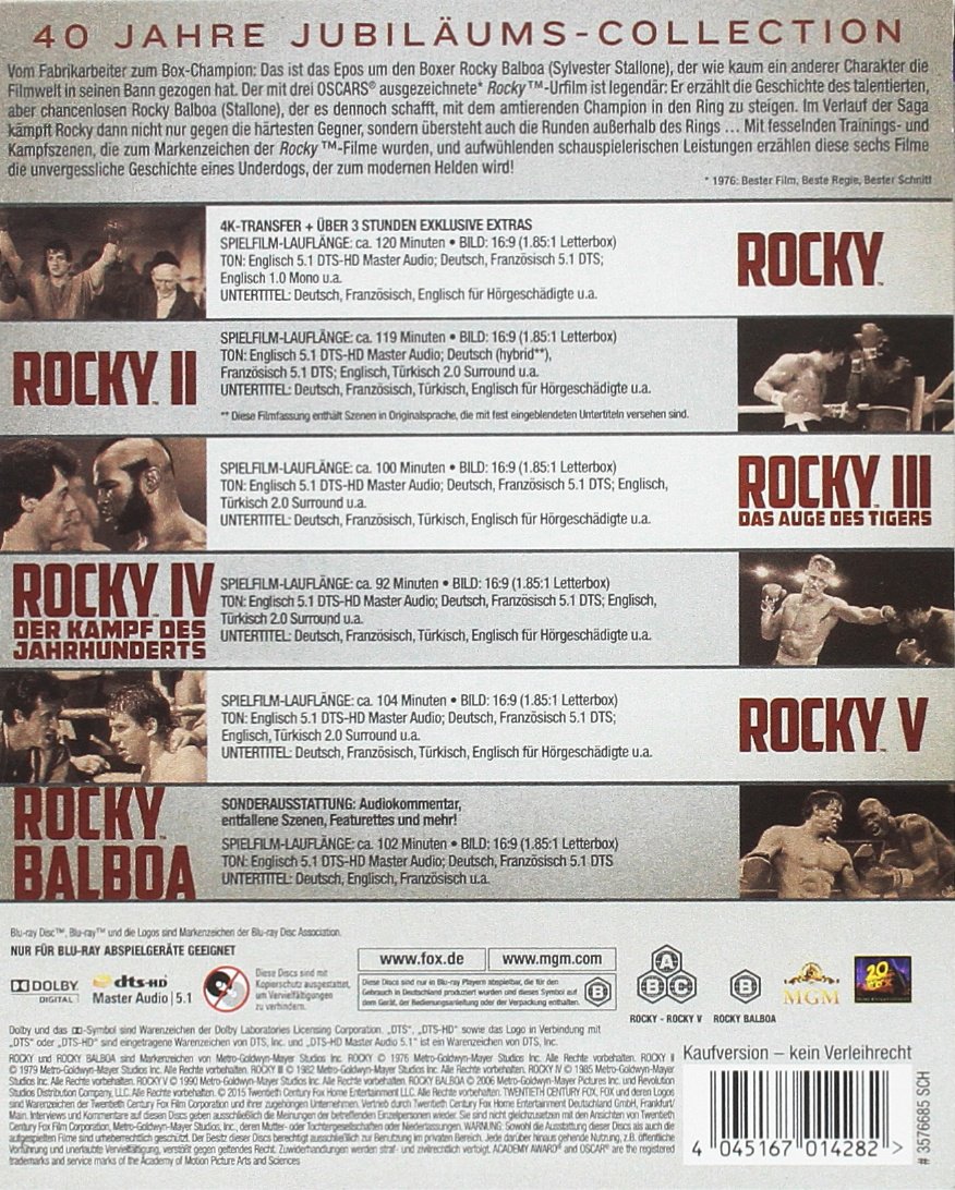 Rocky - 40 Jahre Jubiläums-Collection, 1 2 3 4 5 6