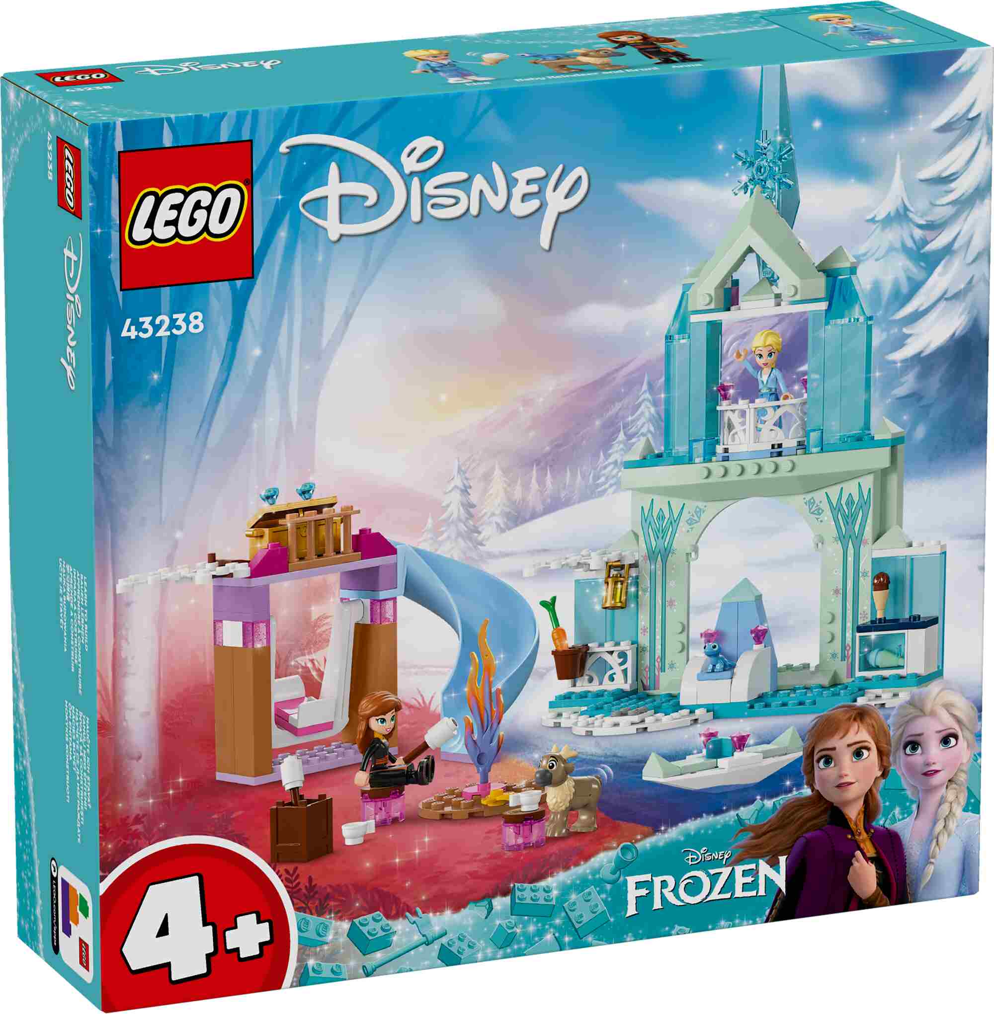 LEGO 43238 Disney Princess Elsas Eispalast, Elsa, Anna, Bruni und Baby-Rentier