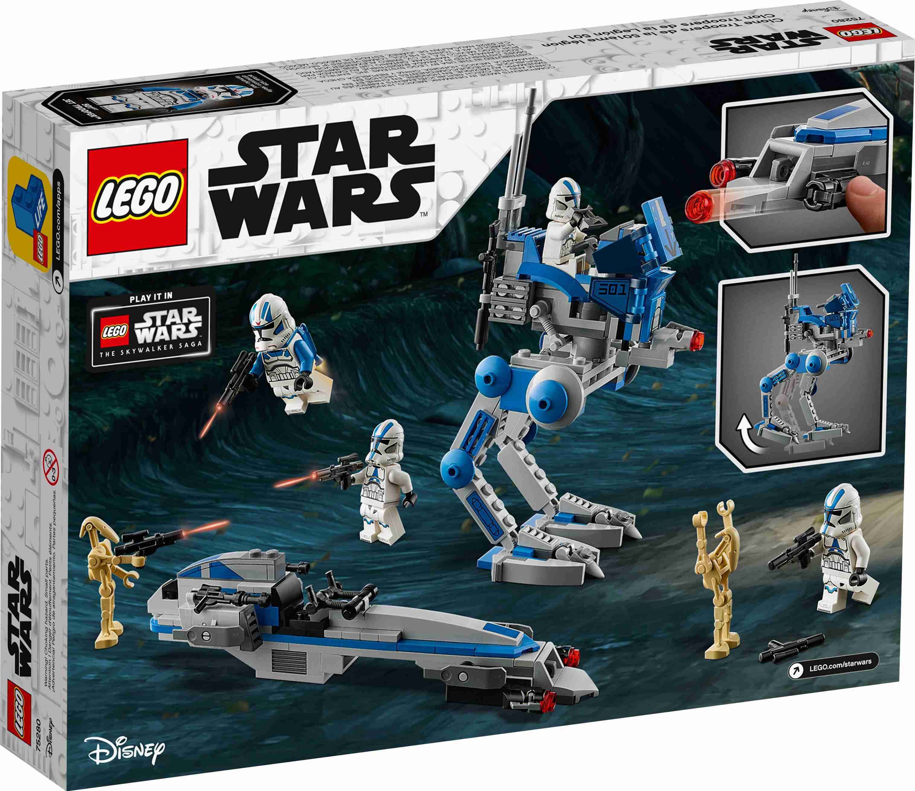 LEGO 75280 Star Wars Clone Troopers der 501. Legion Kampfdroiden, AT-RT Walker
