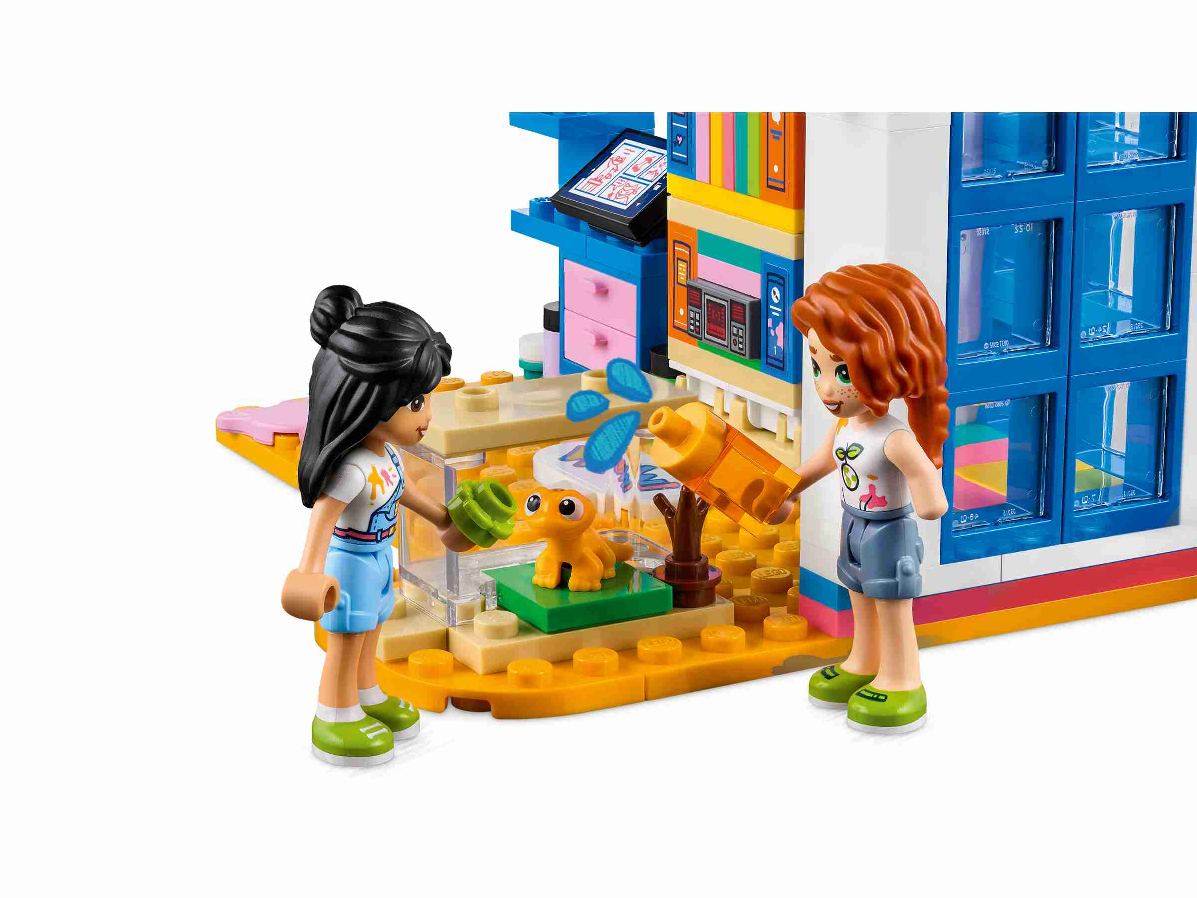 LEGO 41739 Friends Lianns Zimmer, Liann und Autumn, Gecko Popcorn