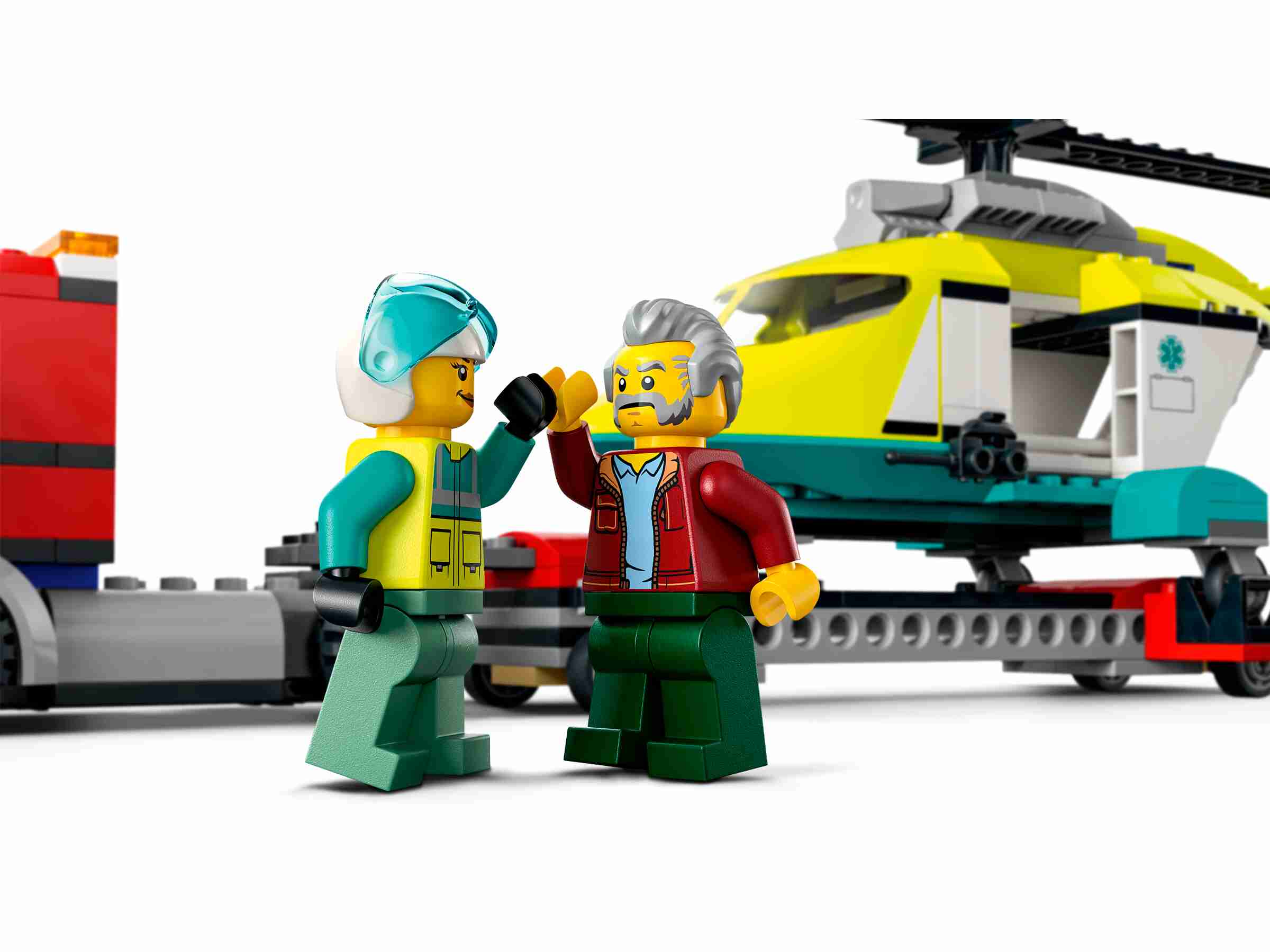 LEGO 60343 City Hubschrauber Transporter, LKW, Rettungshubschrauber, Minifiguren