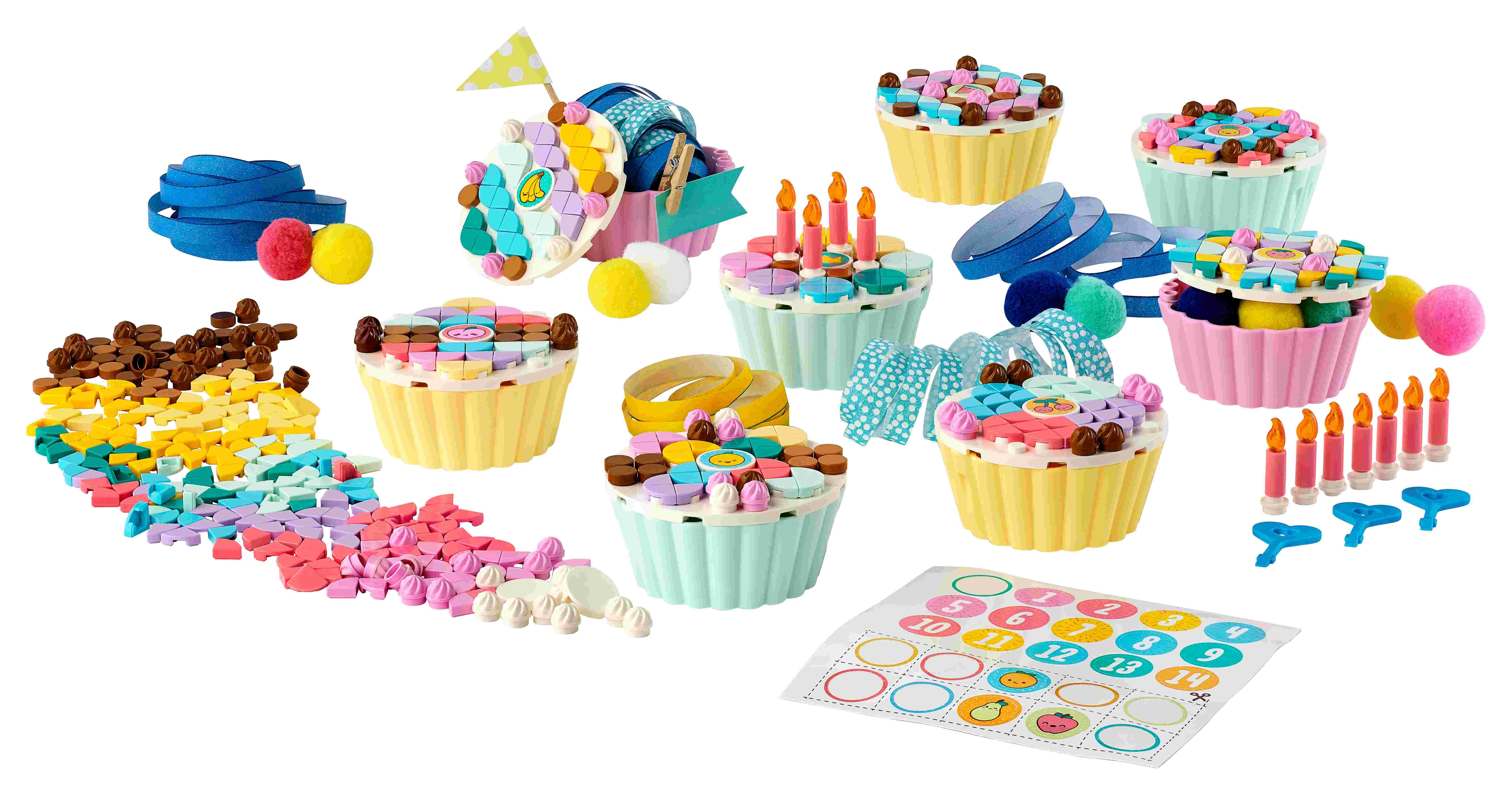 LEGO 41926 DOTS Cupcake Partyset, Geburtstag, 8 Cupcakes zum Selbergestalten