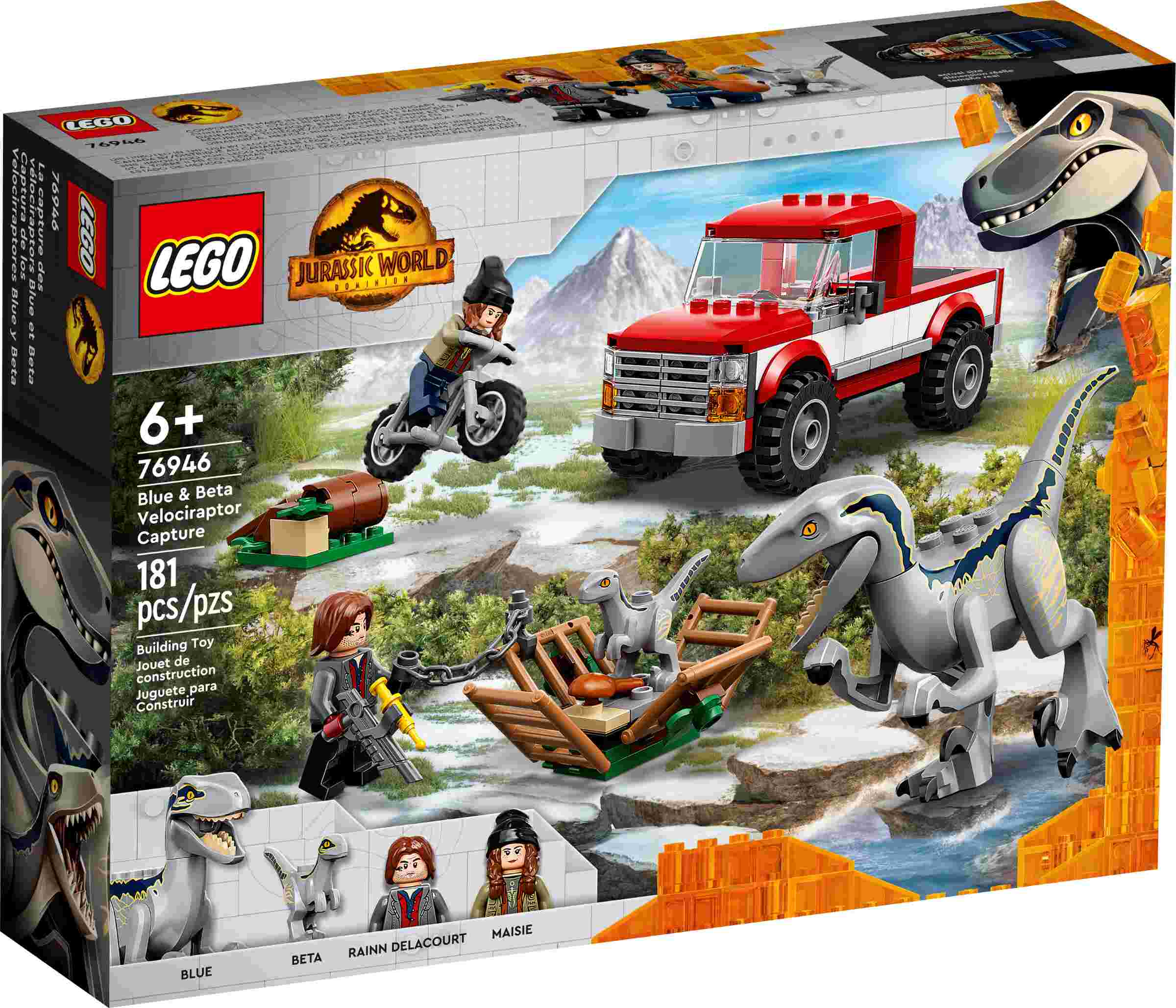 LEGO 76946 Jurassic World Blue & Beta in der Velociraptor-Falle, 2 Dinosaurier