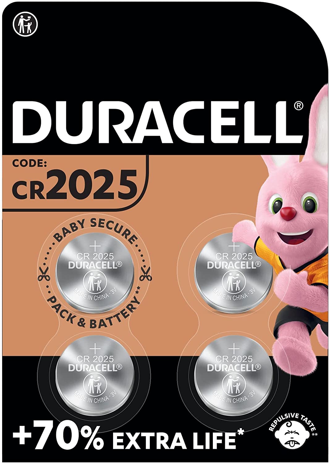 Duracell Specialty 2025, 3V Lithium Knopfzelle Batterie, CR2025 DL2025, 2er-Pack