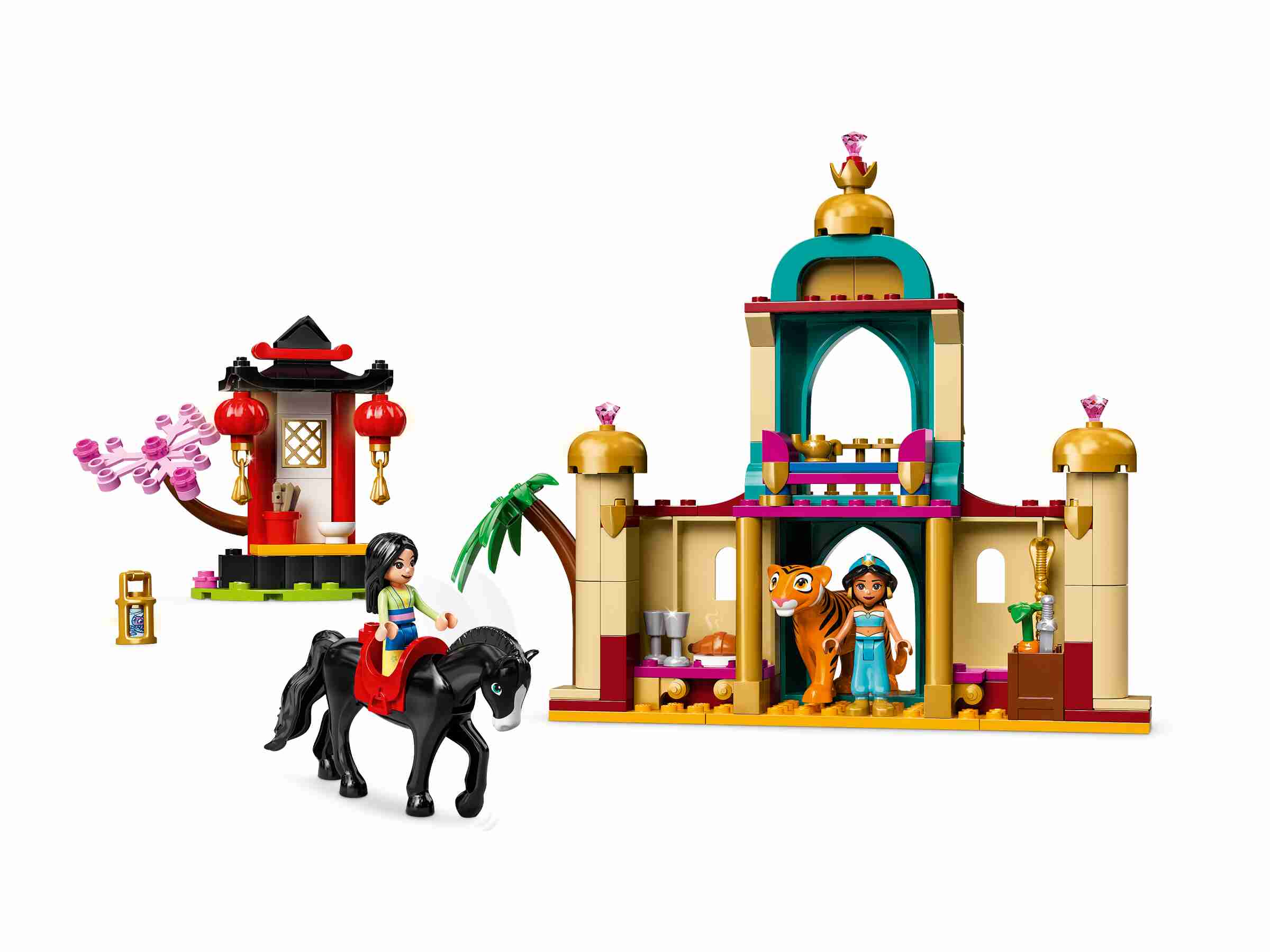 LEGO 43208 Disney Jasmins und Mulans Abenteuer, Prinzessinnen, Pferd und Tiger