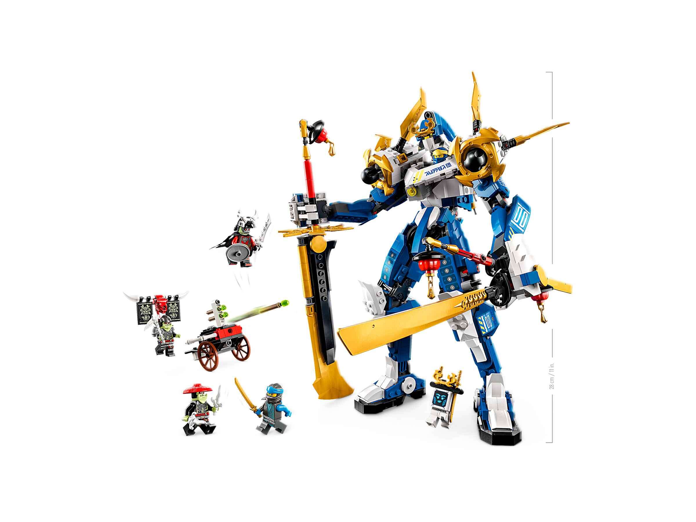 LEGO 71785 NINJAGO Jays Titan-Mech, 5 Minifiguren, Pixal-Bot, Doppelarmbrust