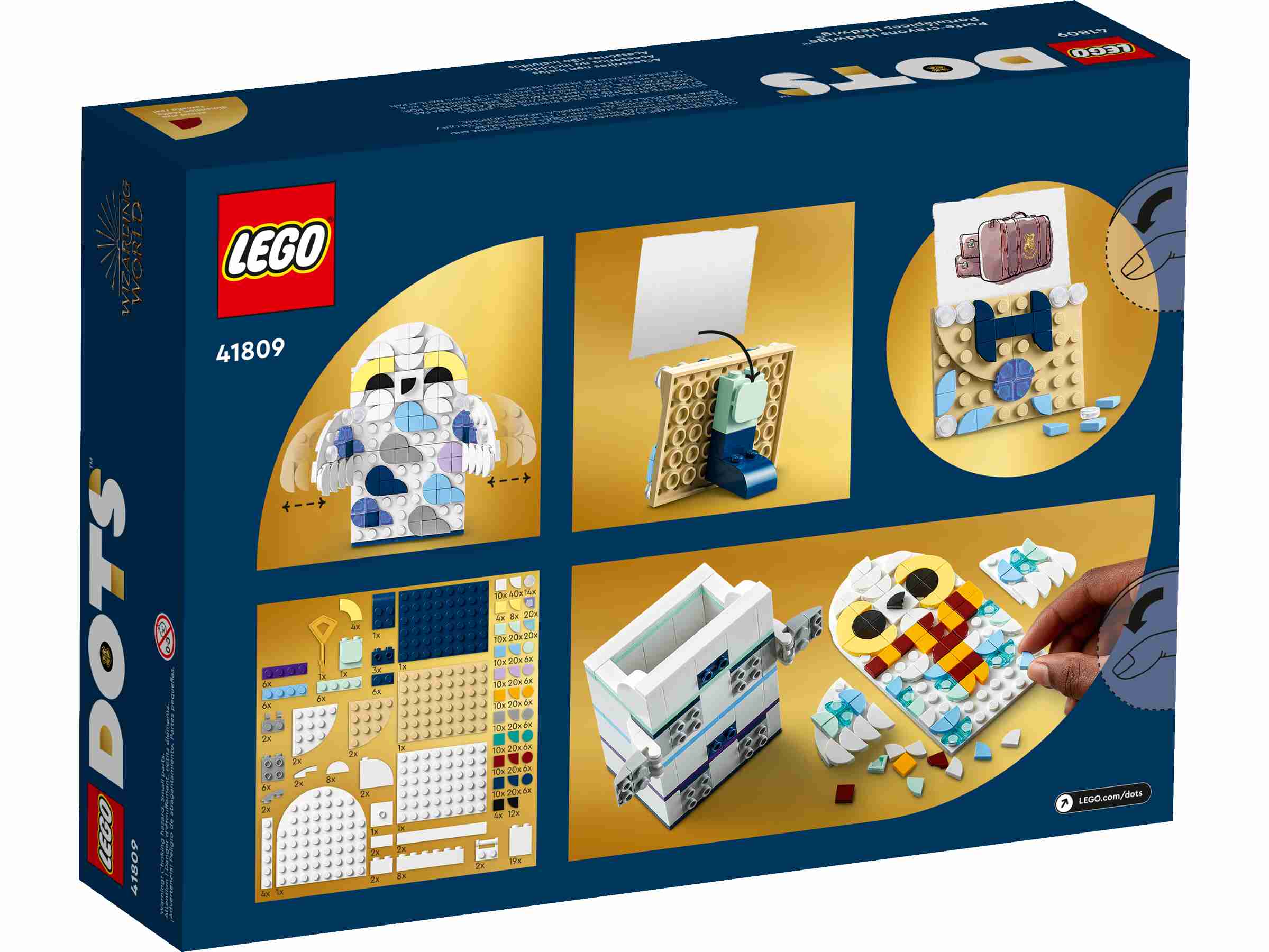 LEGO 41809 DOTS Hedwig Stiftehalter, bewegliche Flügel, Notizhalter