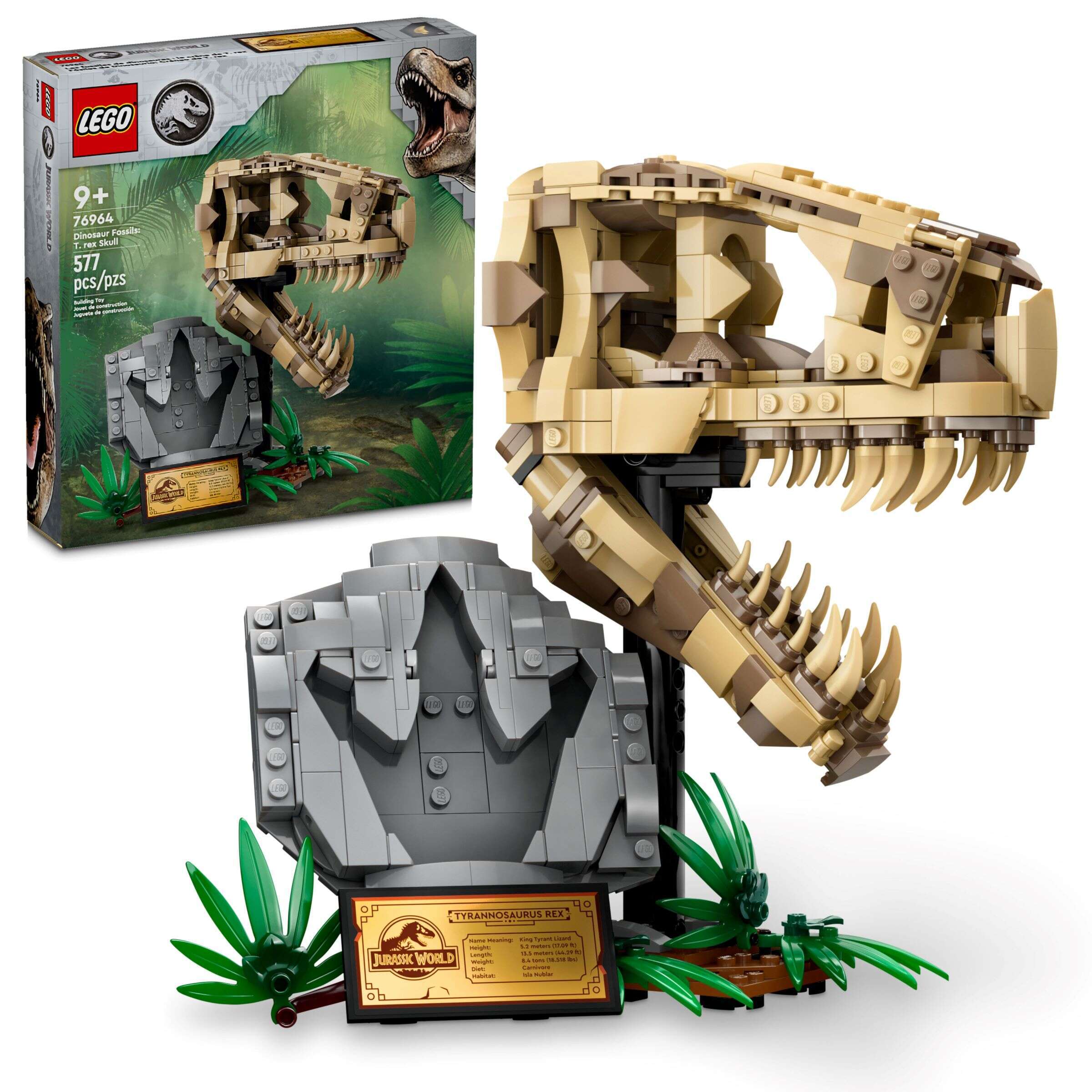 LEGO 76964 Jurassic World Dinosaurier-Fossilien: T.-rex-Kopf, Fußabdruck
