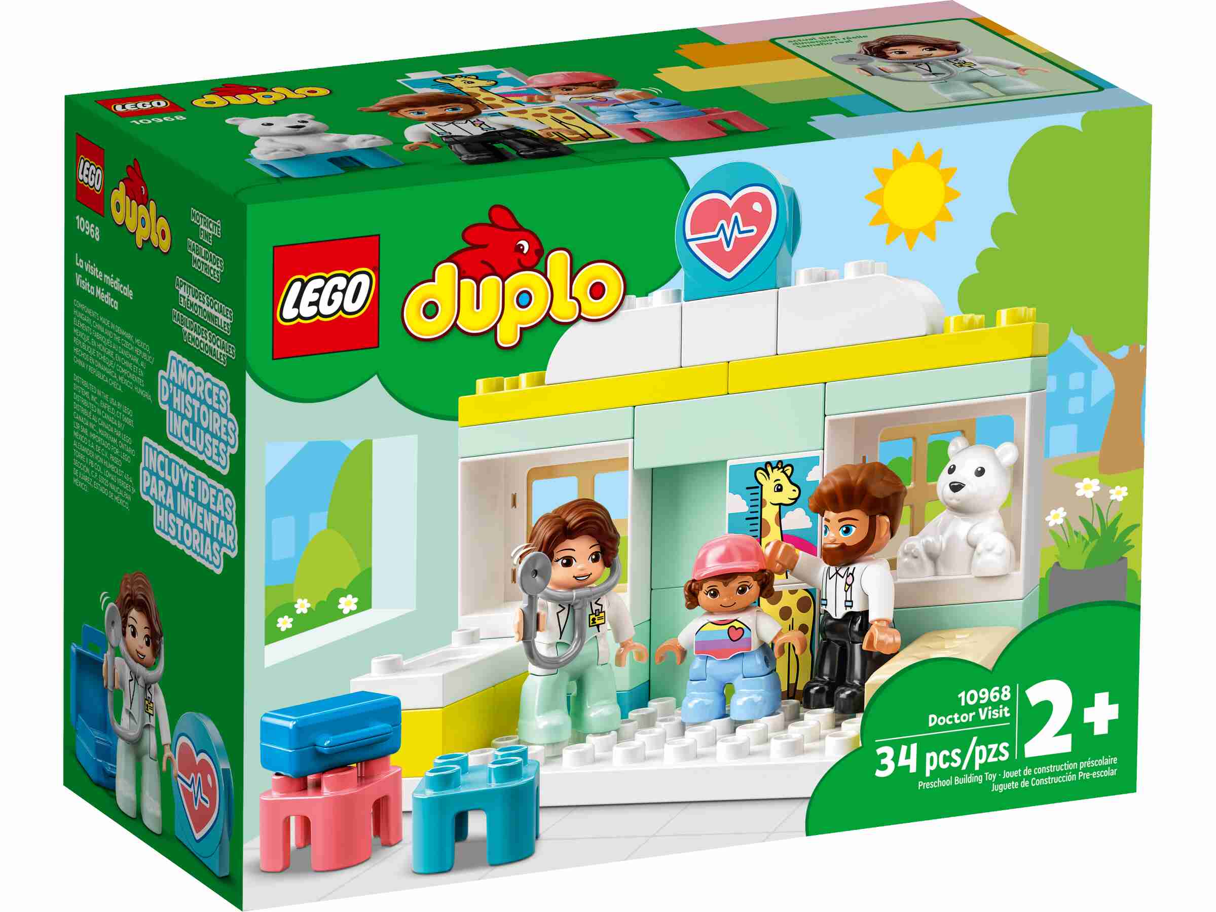 LEGO 10968 DUPLO Arztbesuch, 3 Figuren, Ärztin, Vater und Kind 