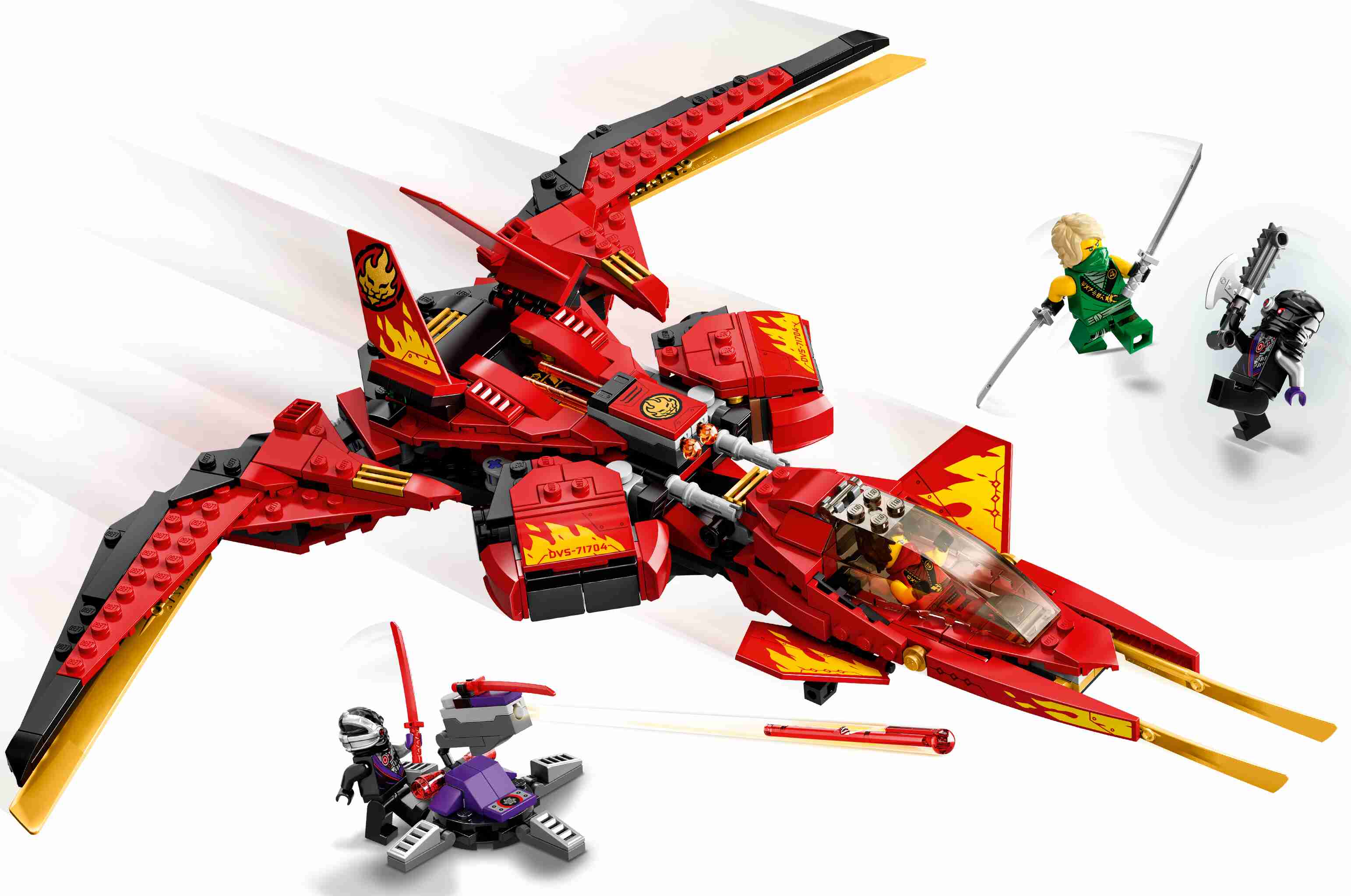 LEGO 71704 NINJAGO Legacy Kais Super-Jet Spielset + Nindroid-Jäger Actionfiguren