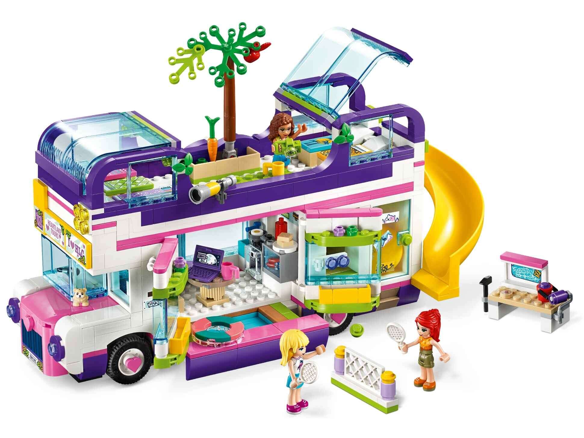 LEGO 41395 Friends Freundschaftsbus mit Bordpool, Rutsche und 3 Minifiguren