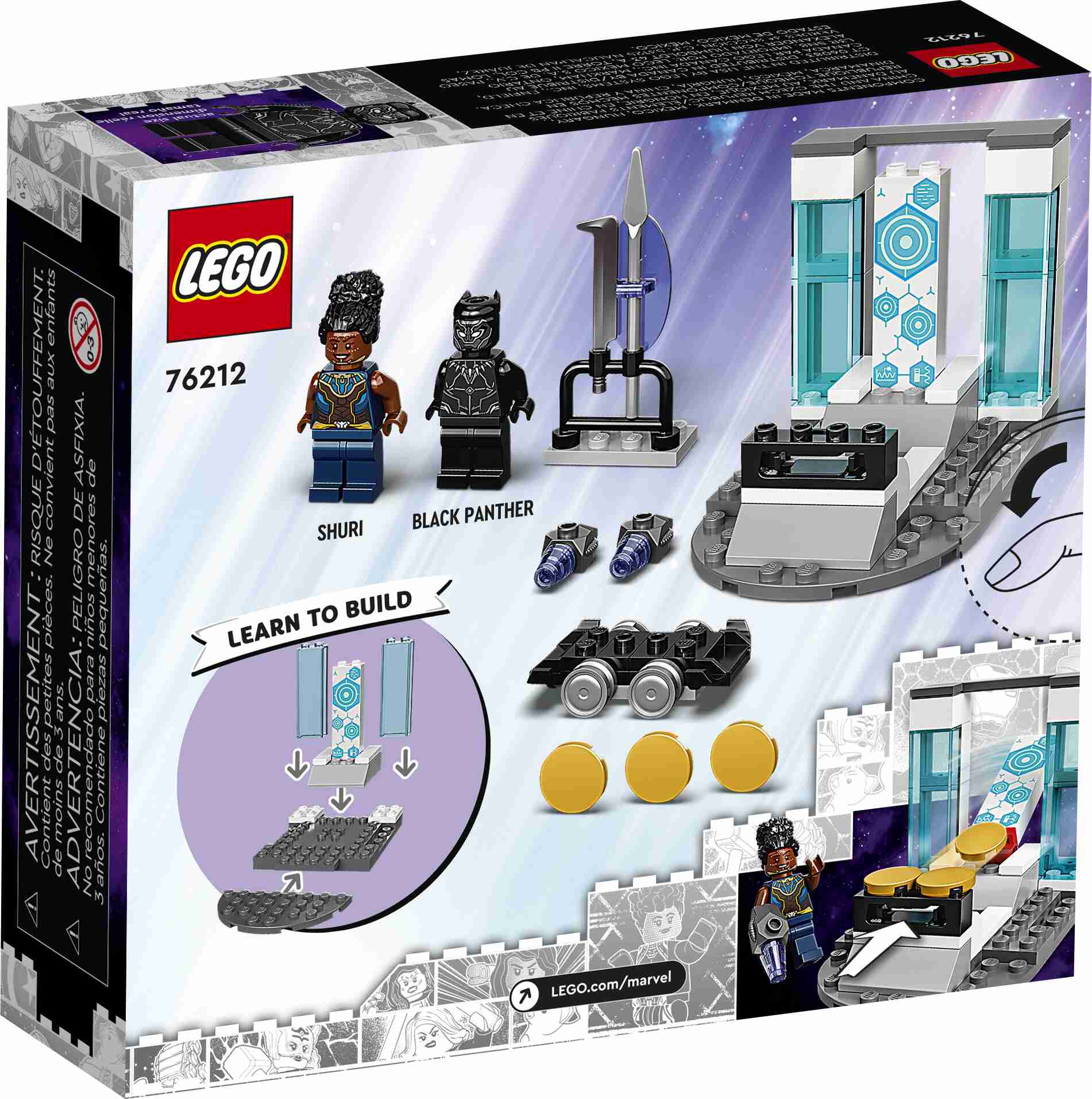 LEGO 76212 Marvel Shuris Labor, Black Panther zum Bauen mit Minifiguren