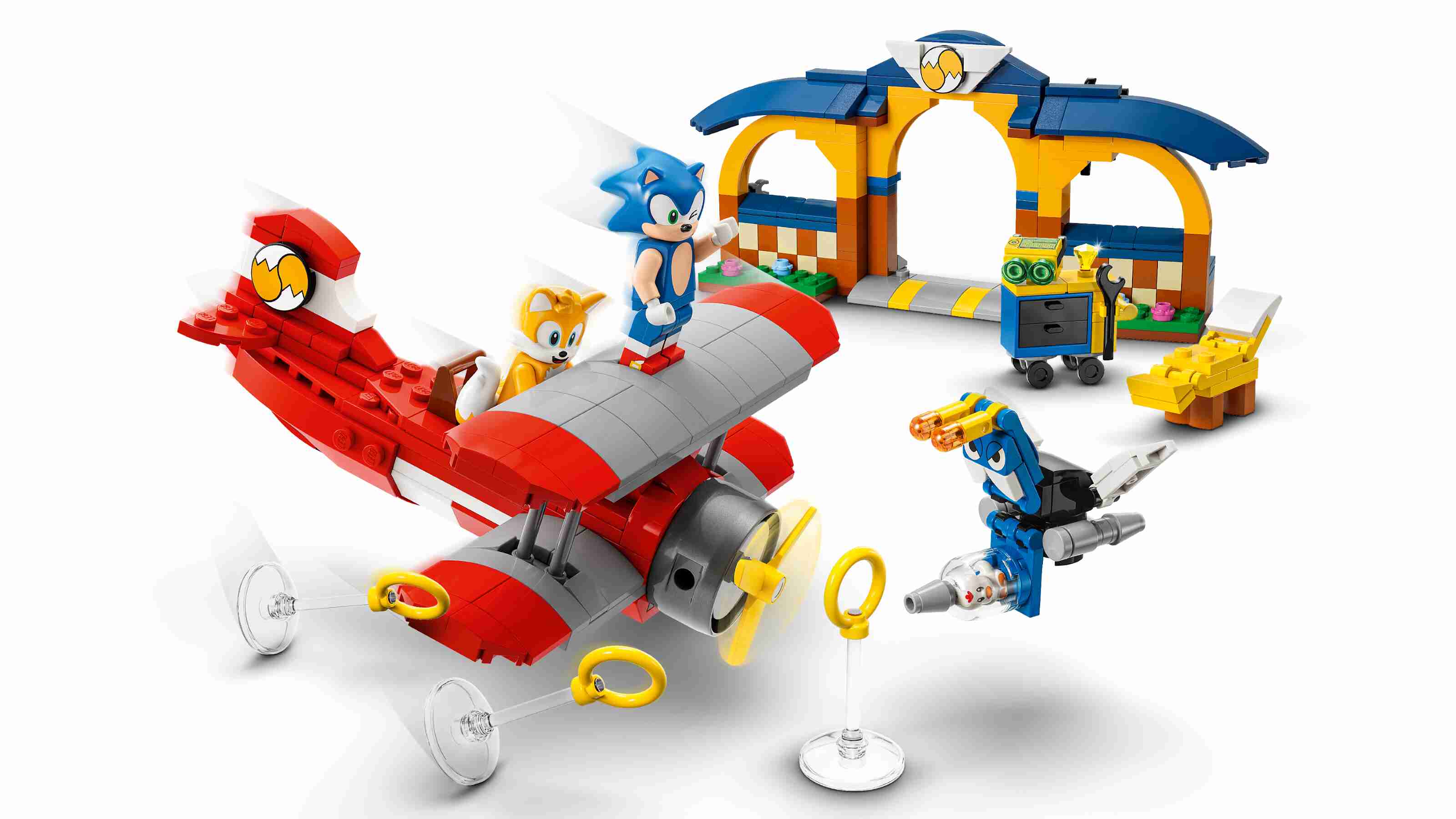 LEGO 76991 Sonic Tails‘ Tornadoflieger mit Werkstatt, 4 Charaktere