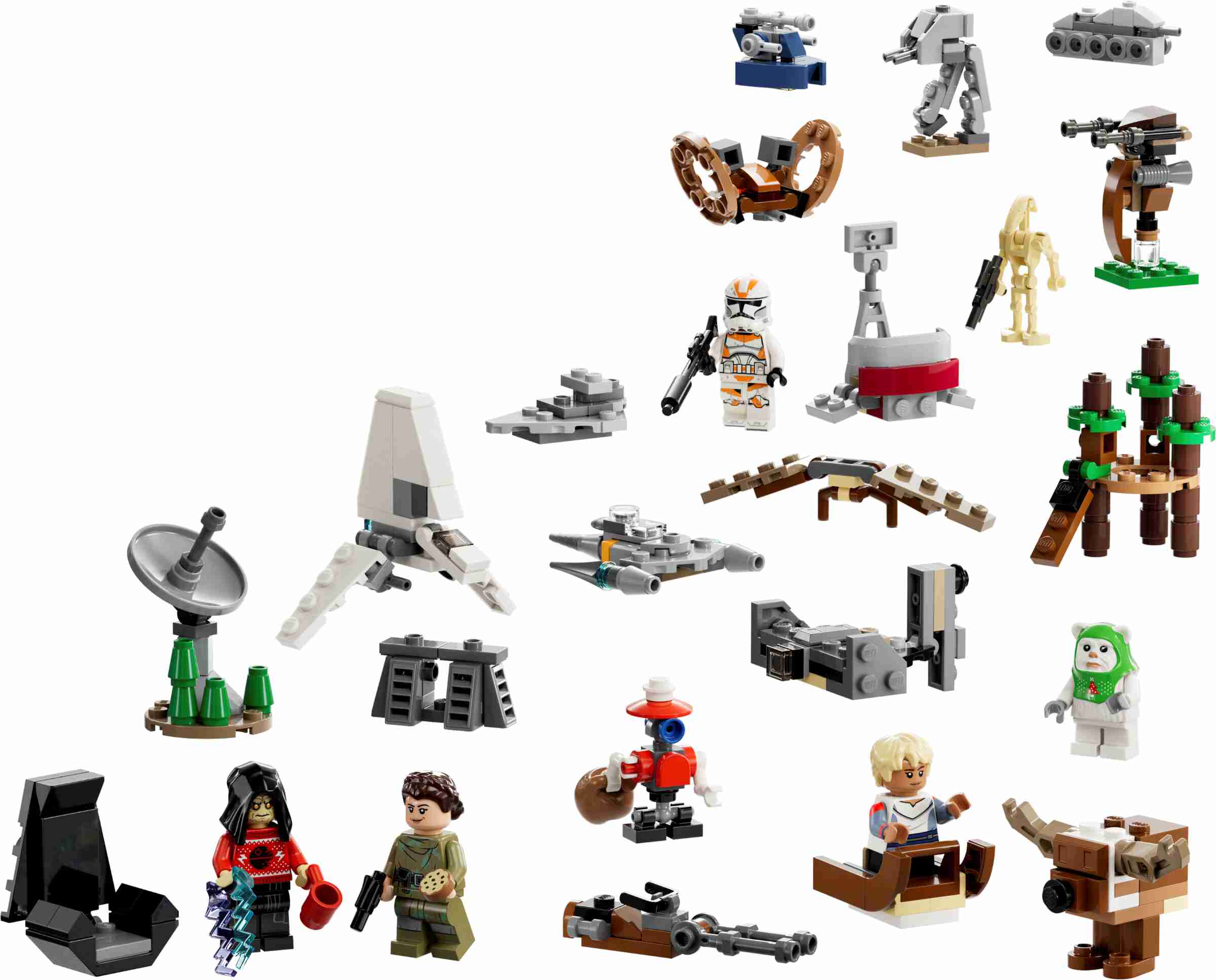 LEGO 75366 Star Wars Adventskalender, 8 Charaktere, 10 Mini-Fahrzeuge