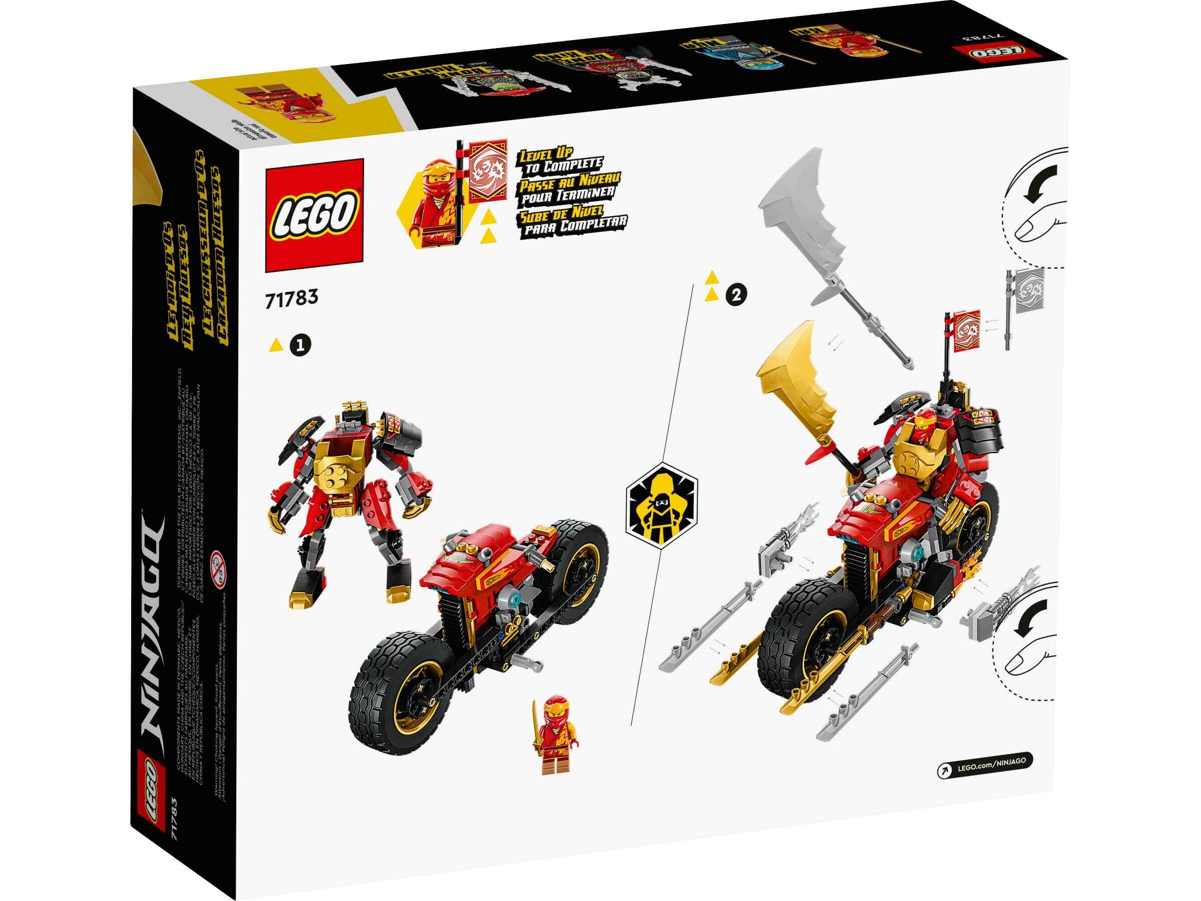 LEGO 71783 NINJAGO Kais Mech-Bike EVO, Kai und Nya, 2 Bösewichte