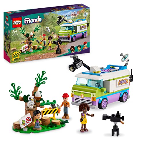 LEGO 41749 Friends Nachrichtenwagen, 3 Spielfiguren, Eule mit Ei