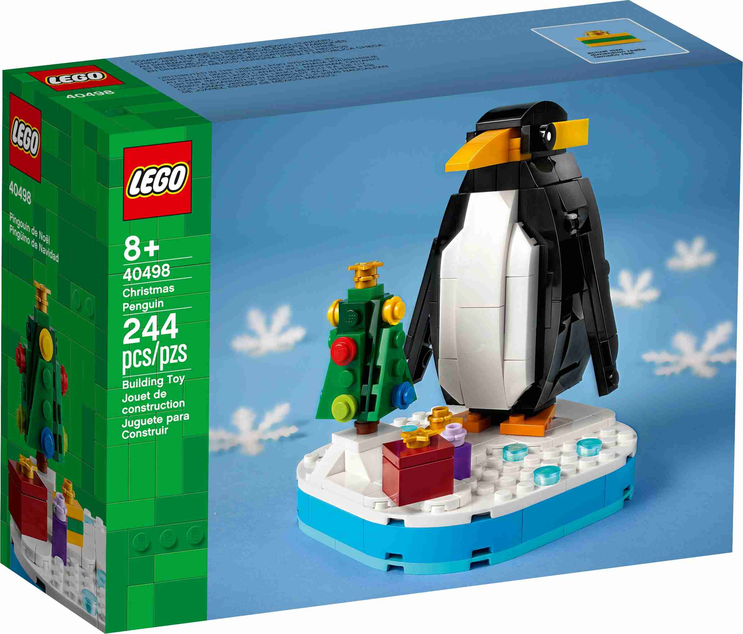 LEGO 40498 Weihnachtspinguin, Weihnachtsbaum und eingepackte Geschenke