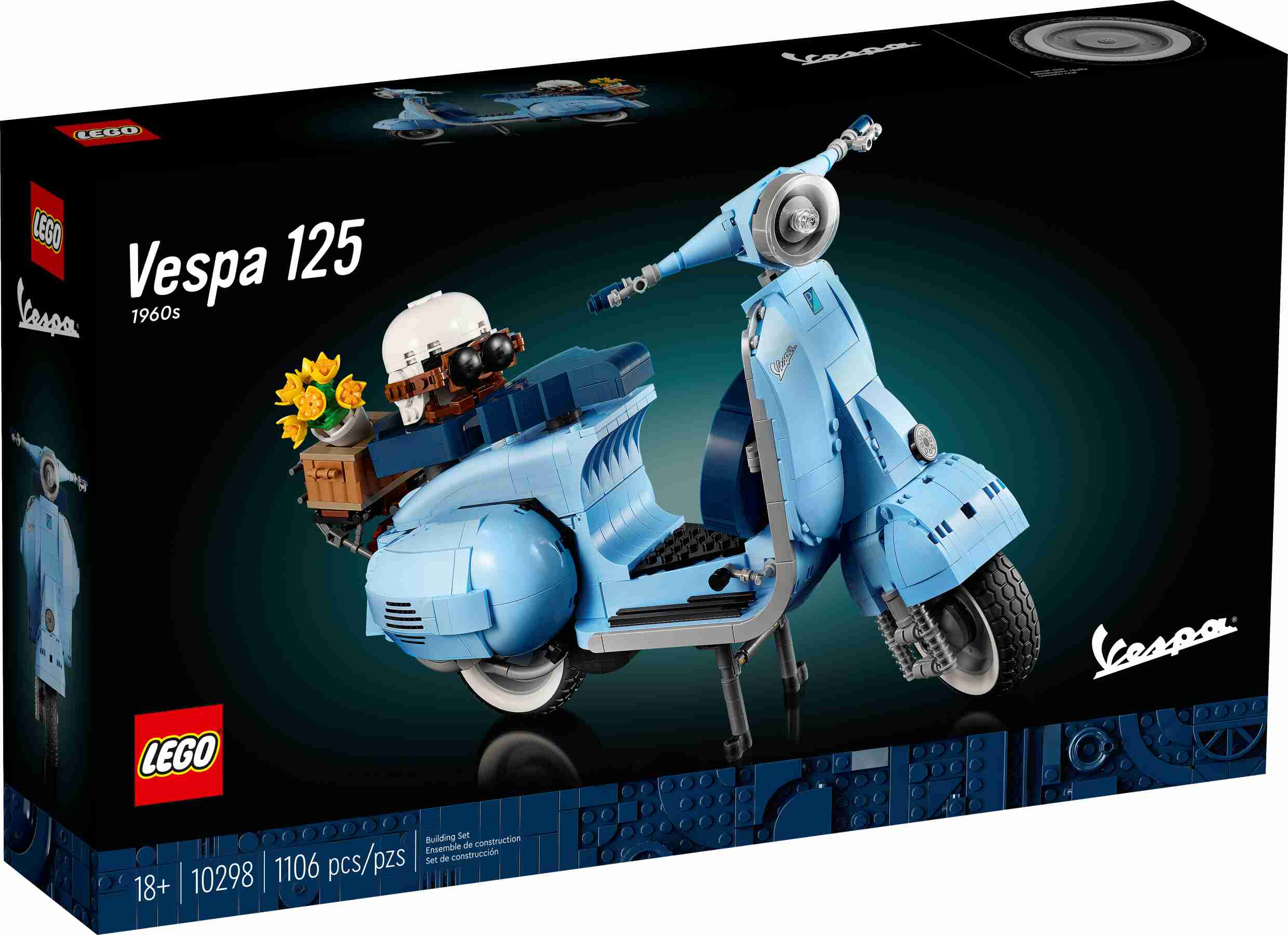 LEGO 10298 Vespa 125 Modellbausatz, Vintage Roller aus Italien, für Erwachsene