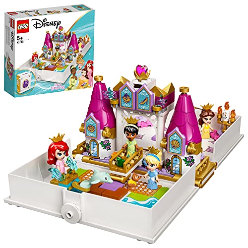 LEGO 43193 Disney Princess Märchenbuch Abenteuer mit Arielle, Belle u Cinderella