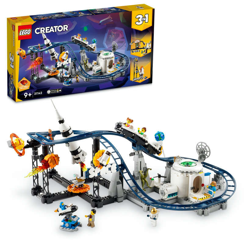 LEGO 31142 Creator 3-in-1 Weltraum-Achterbahn, Freifallturm oder Karussell