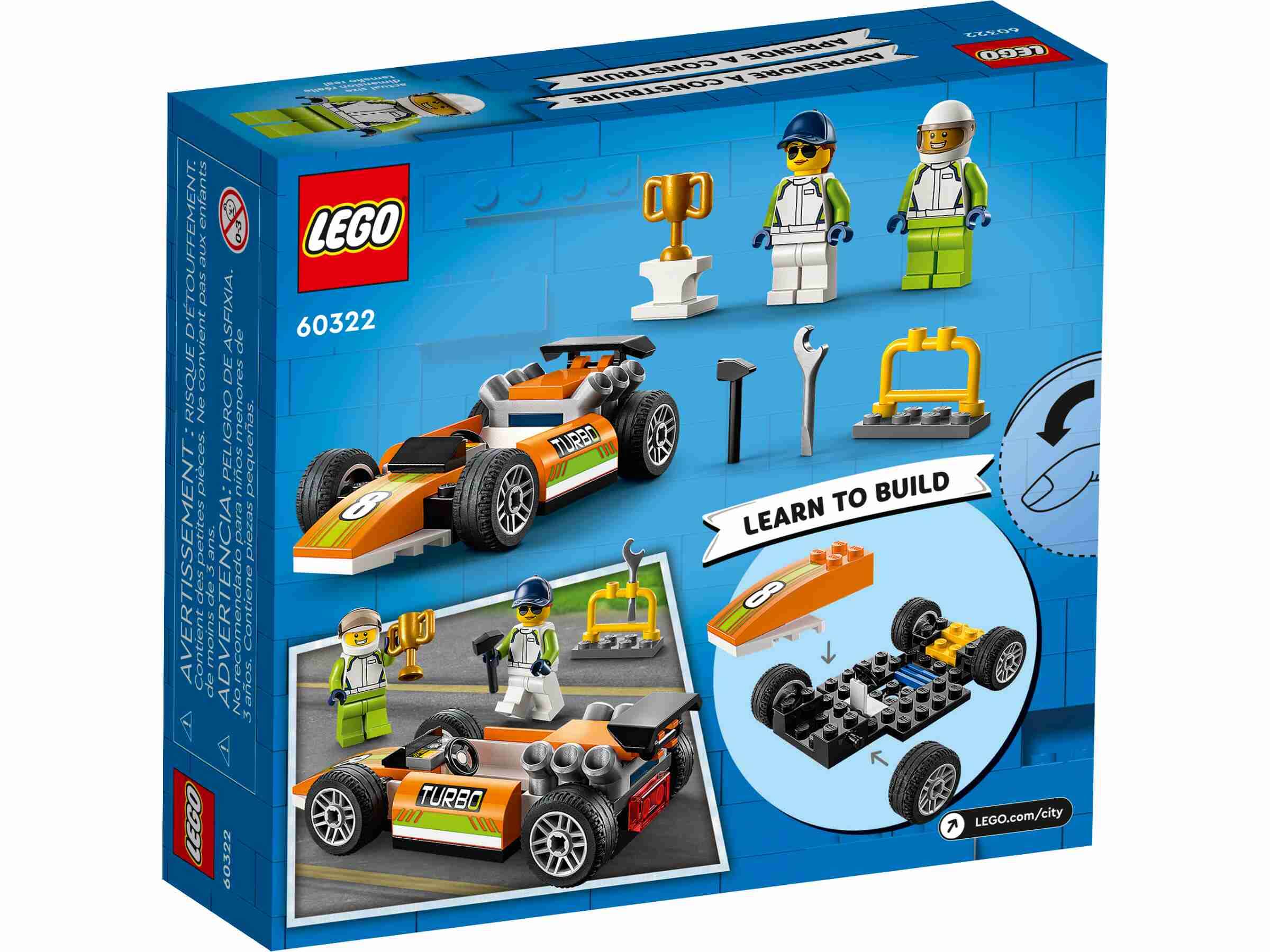 LEGO 60322 City Rennauto, Formel 1 Auto, 2 Minifiguren, Starke Fahrzeuge