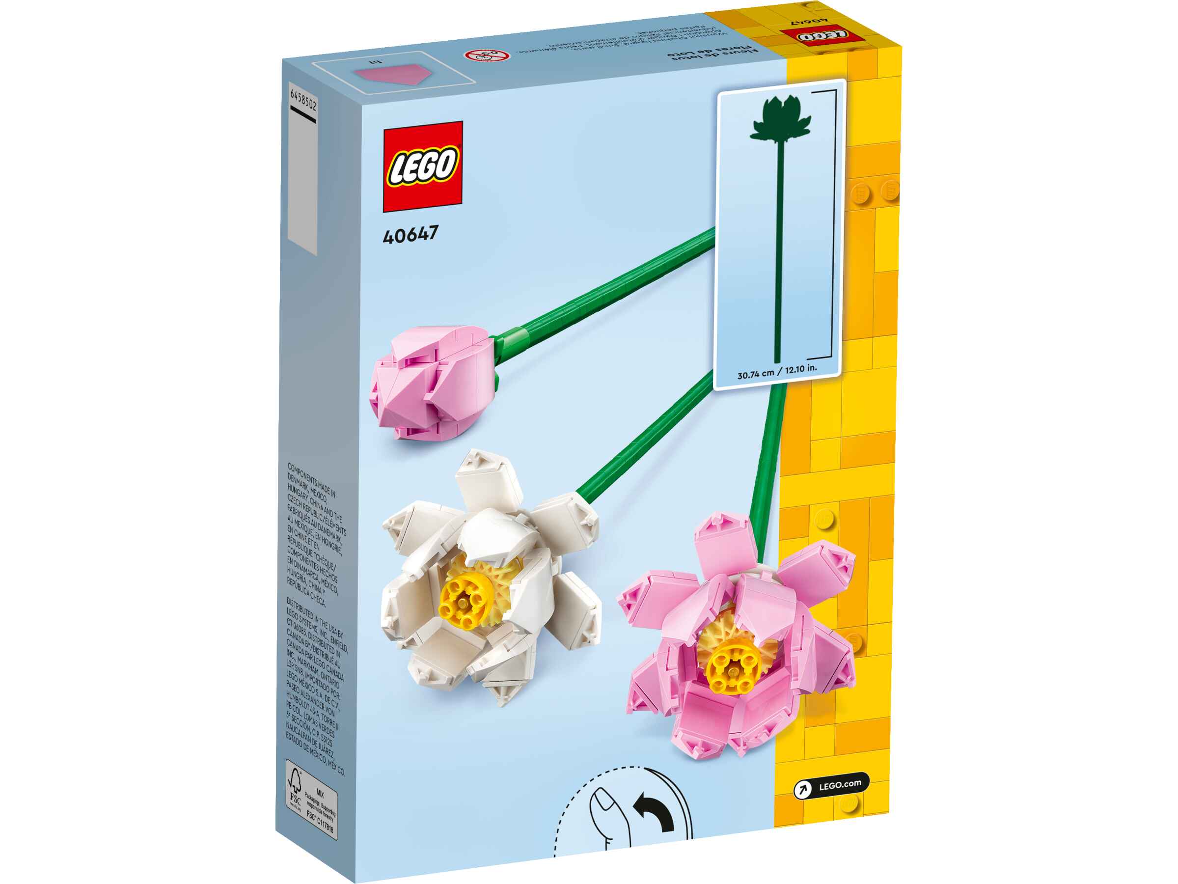 LEGO 40647 Iconic Lotusblumen, 2 Lotusblumen und Knospe