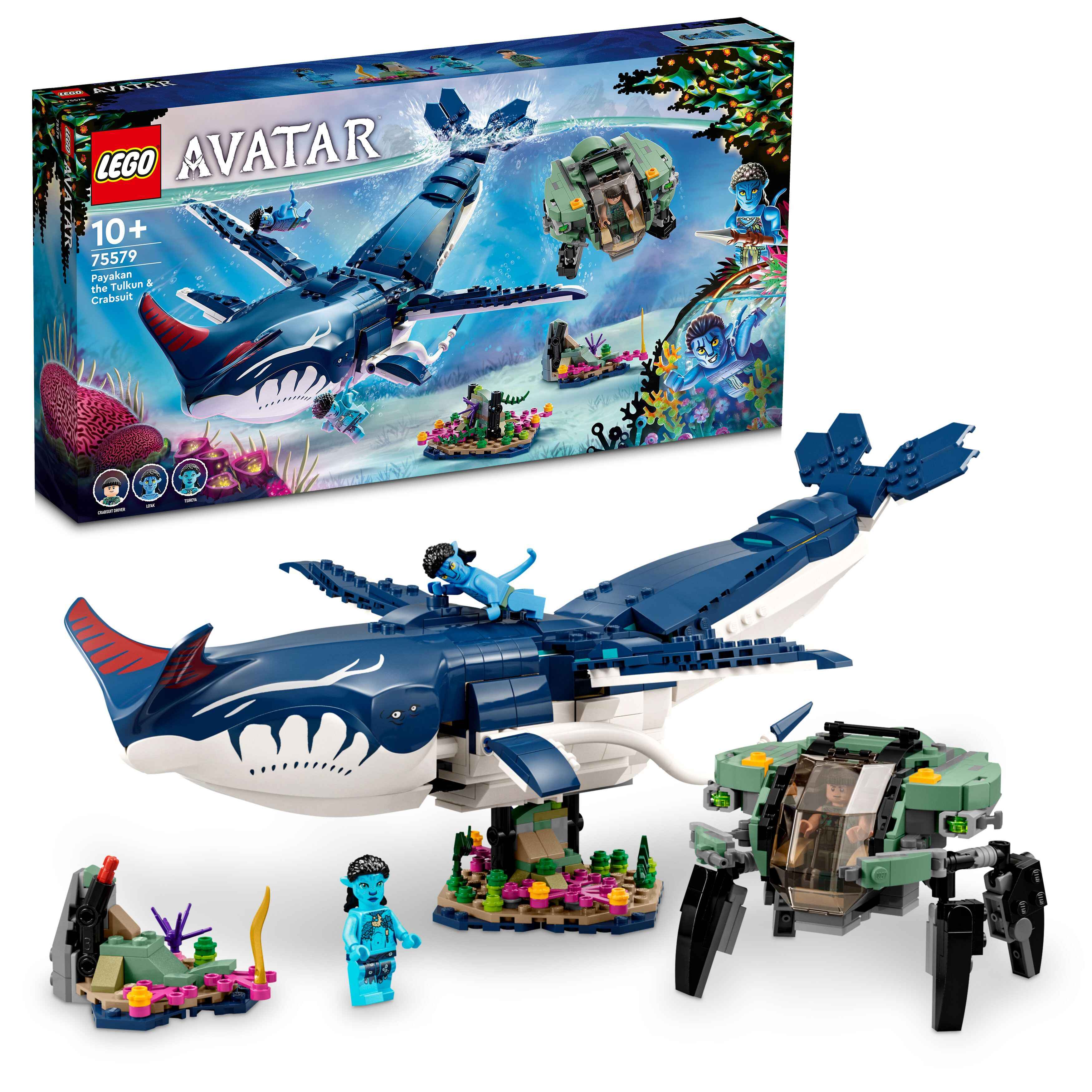 LEGO 75579 Avatar Payakan der Tulkun und Krabbenanzug, Lo‘ak, Tsireya und Pilot